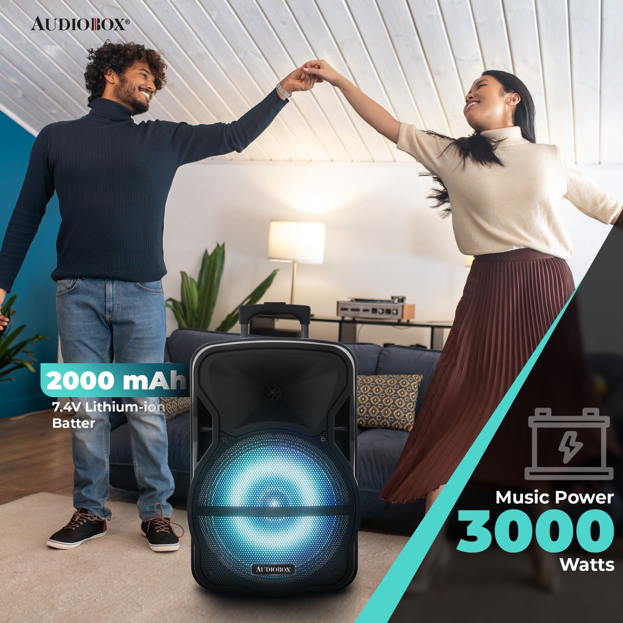 ABX - 12S 12" PA Speaker with Stand and LED Lights - Perfect for Mobile DJs and Outdoor Parties - Top ElectrosSpeakersABX - 12S810059430129