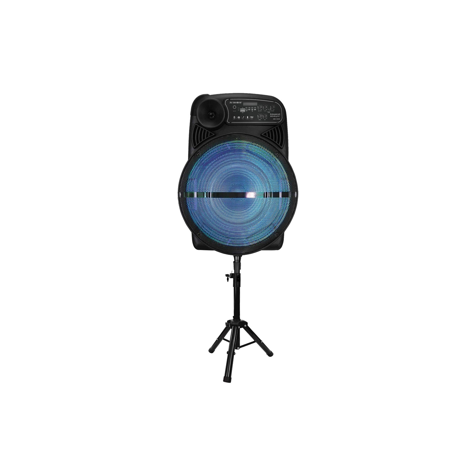 ABX - 1550S 15" Portable Bluetooth Speaker w/ LED Lights, Stand & Wireless Mic - Top ElectrosSpeakersABX - 1550S810059432505