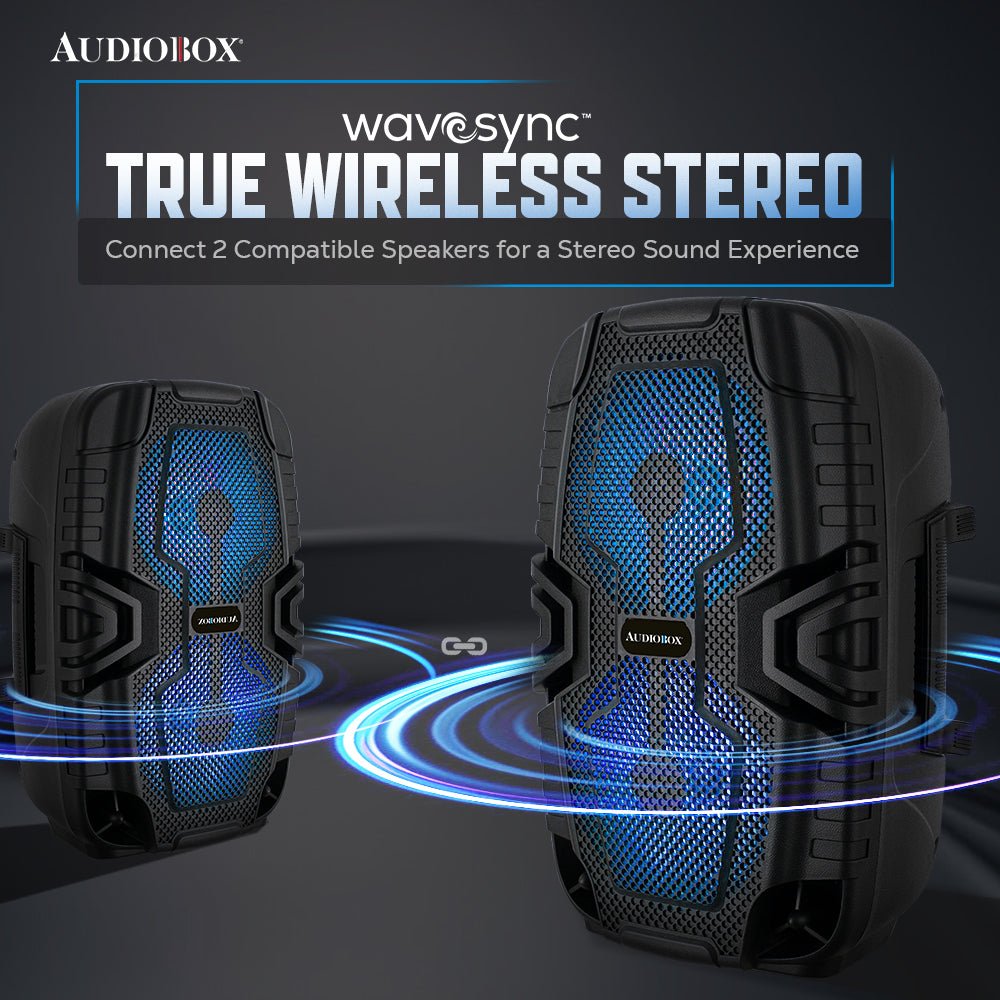 ABX - 2260R Rechargeable Bluetooth Party Speaker – Dual 6.5” Woofers, LED Lights, FM Radio, USB, Micro SD, TW.S, Mic Included - Top ElectrosParty SpeakersABX - 2260R