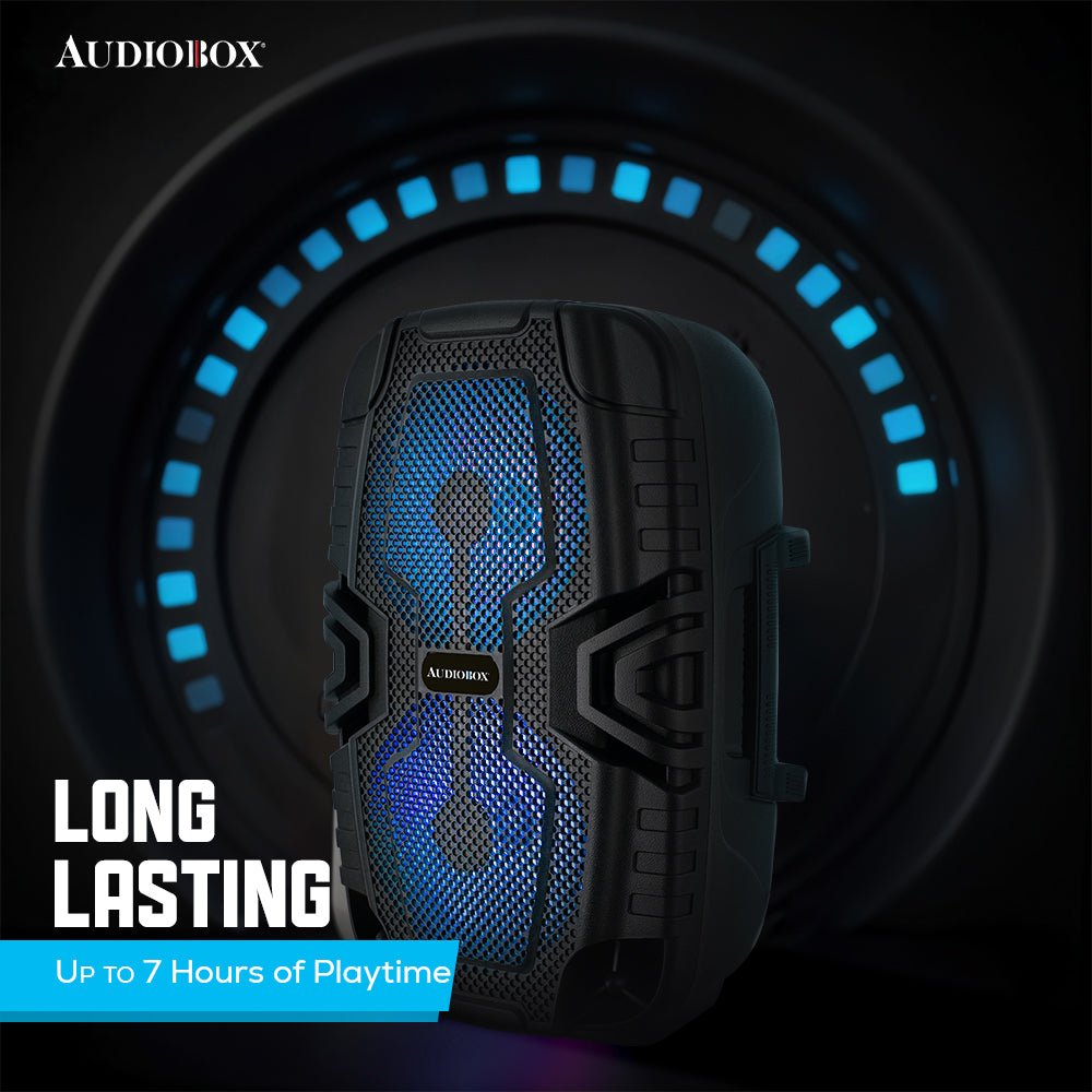 ABX - 2260R Rechargeable Bluetooth Party Speaker – Dual 6.5” Woofers, LED Lights, FM Radio, USB, Micro SD, TW.S, Mic Included - Top ElectrosParty SpeakersABX - 2260R