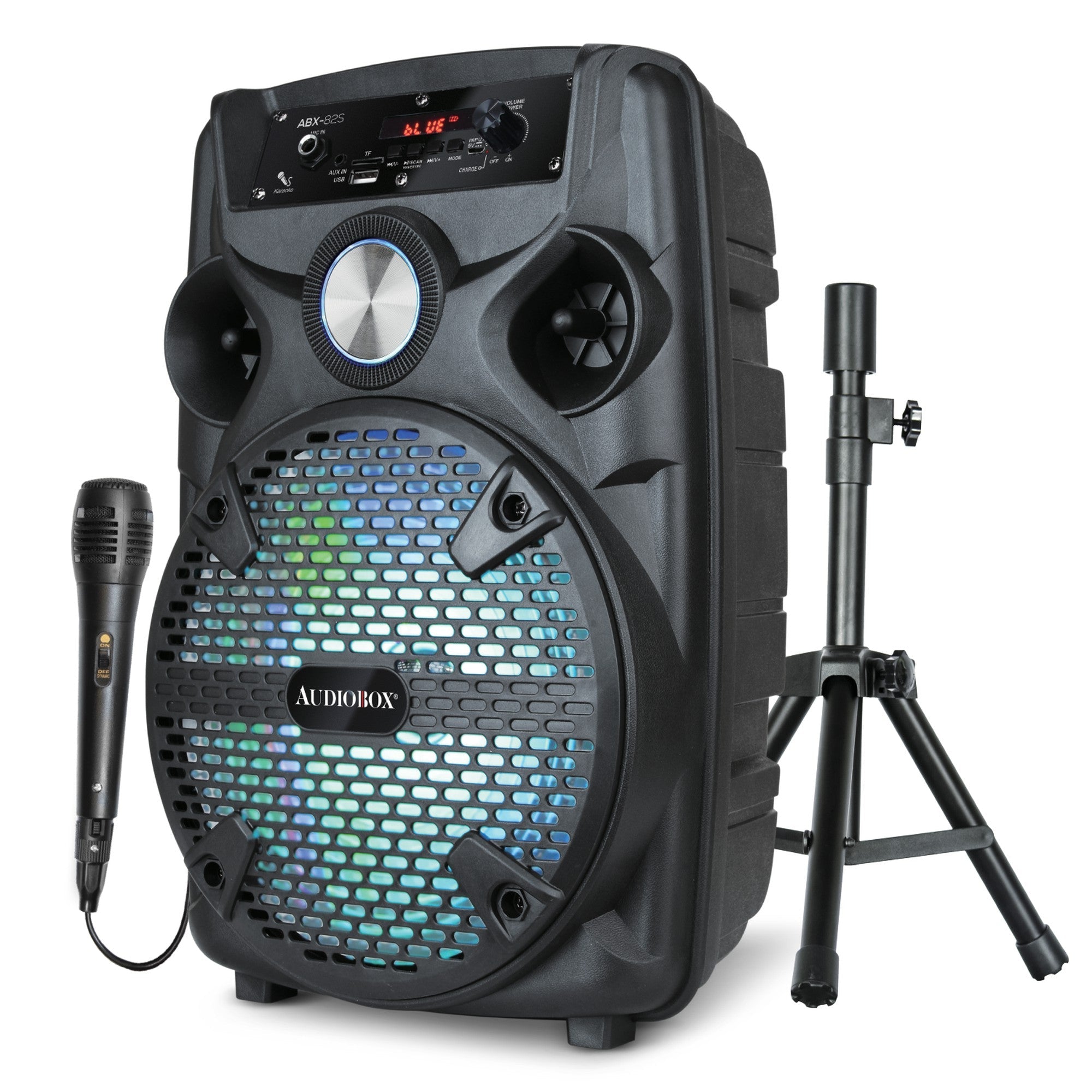 ABX-82S Portable 8" PA Speaker with Stand and Wired Microphone - Perfect for Karaoke & Public Address - Top ElectrosSpeakersABX-82S810059430143