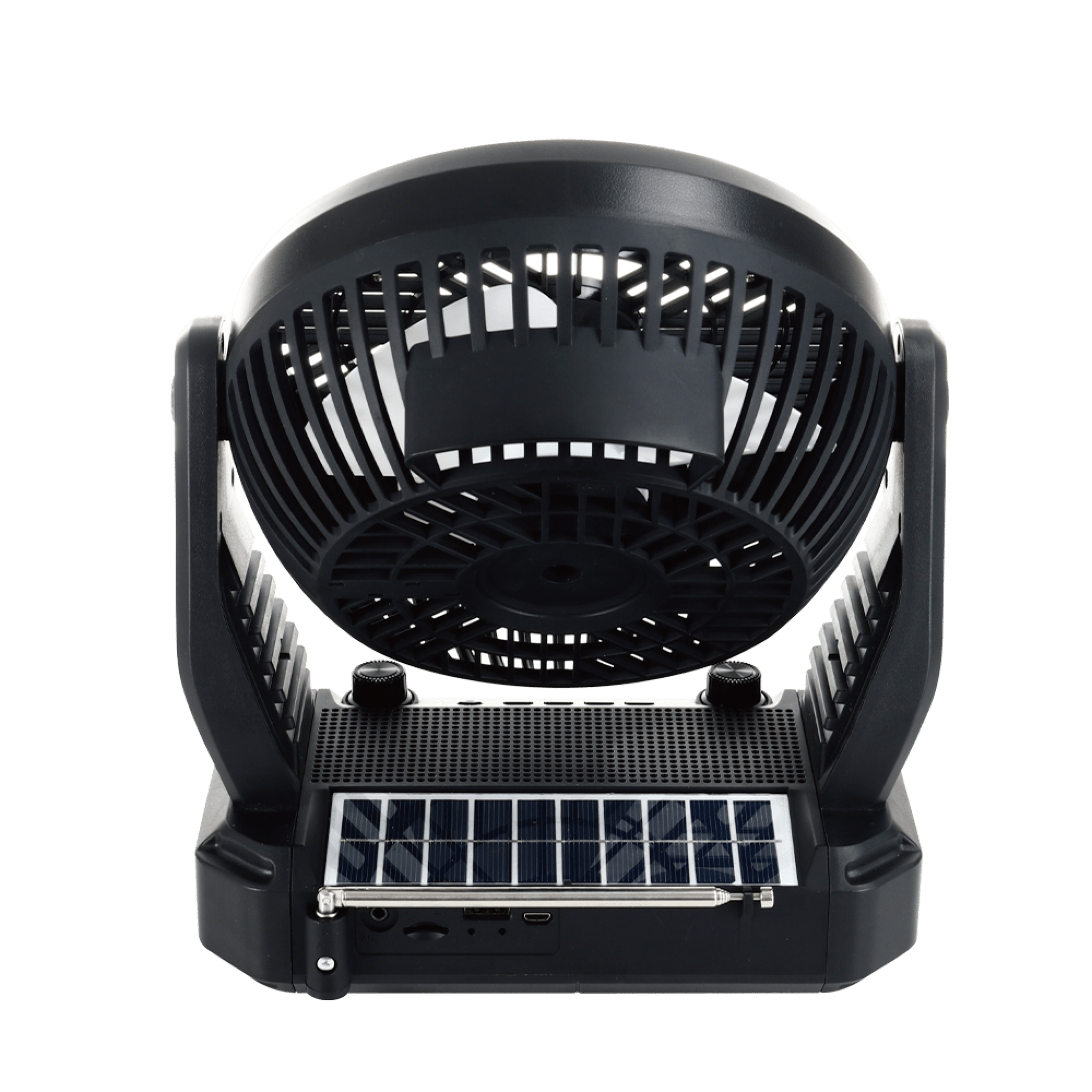 Airbro RXF - 40 Solar Fan & Bluetooth Speaker – FM Radio, LED Light, USB/TF Playback, Rechargeable Battery - Top ElectrosPortable FanRXF - 40