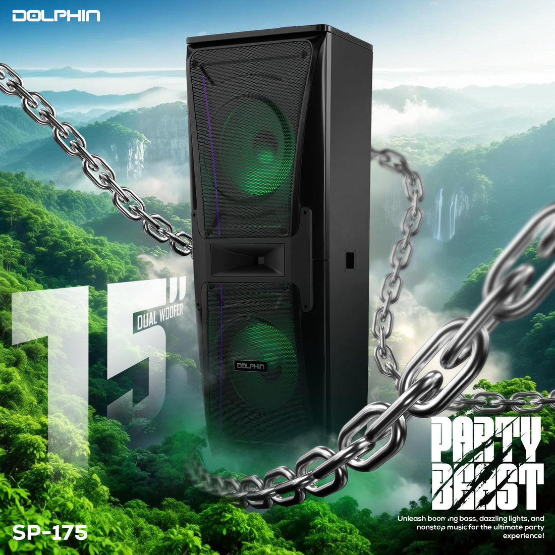 Dolphin SP - 175 Dual 15” Professional Speaker Ground Shaker - Top ElectrosSpeakersSP - 175810059431478