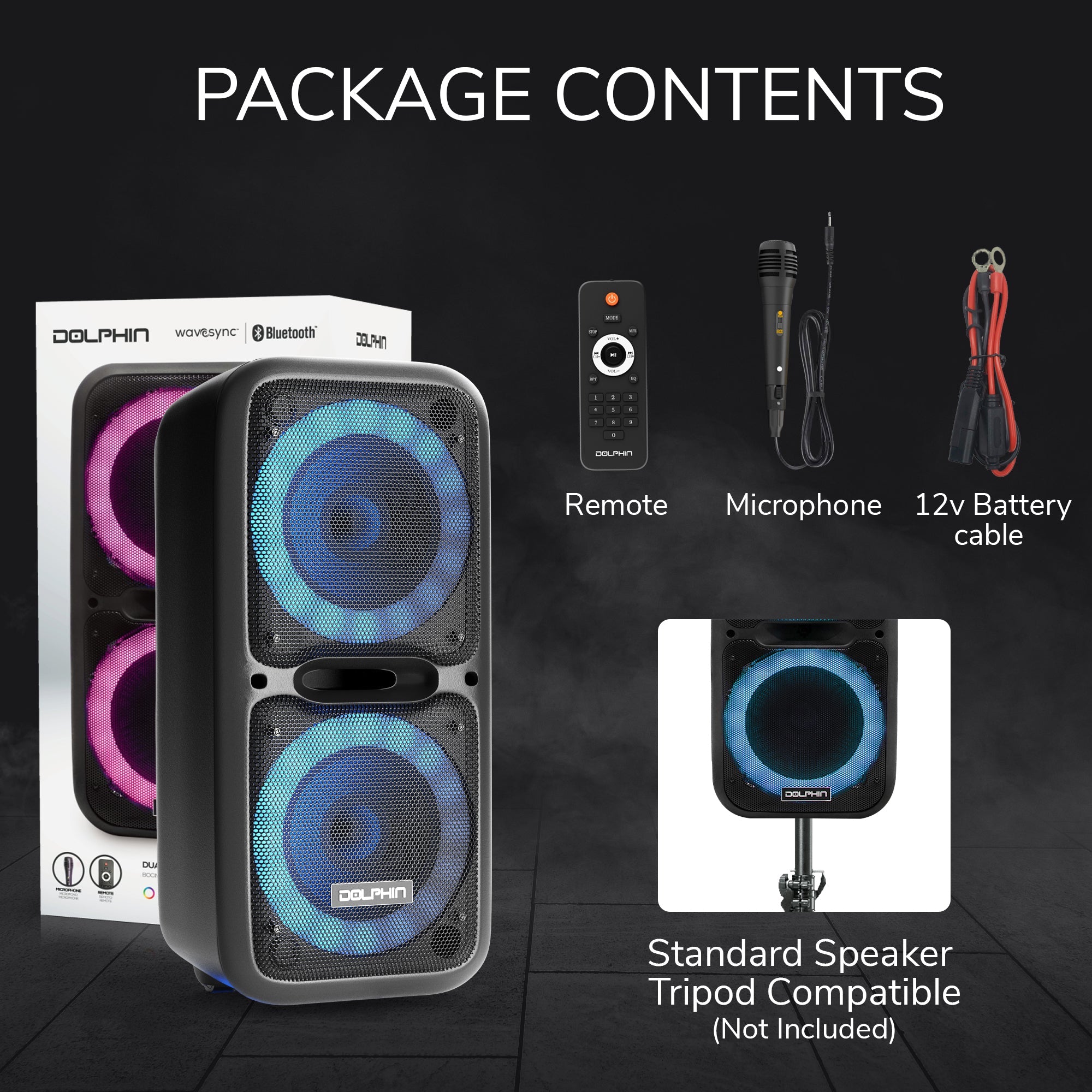 Dolphin SP-2120RBT Portable Bluetooth Speaker Rechargeable Sound System with Microphone - Top ElectrosSpeakersSP-2120RBT850006218578