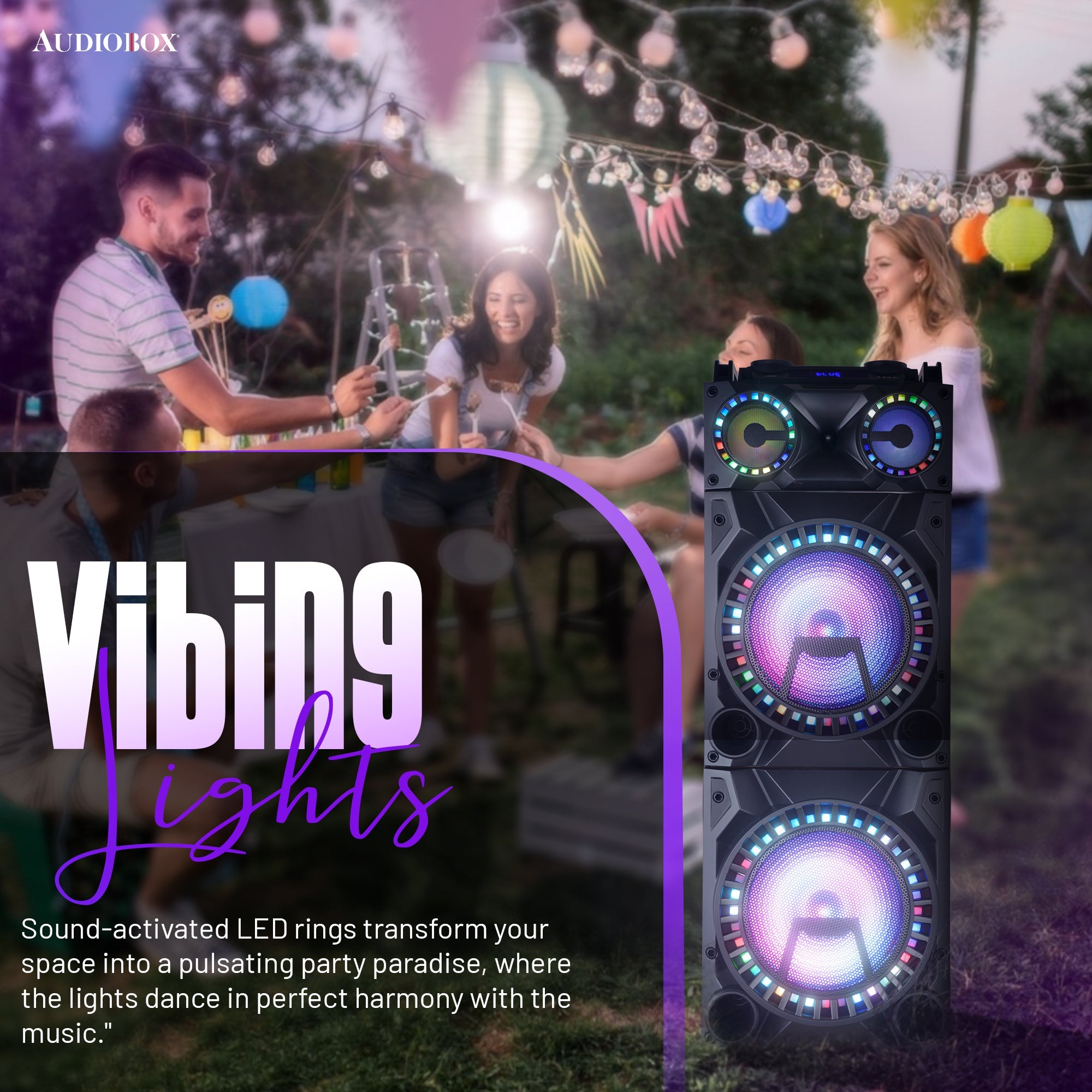 Dual 12" Bluetooth Party Speaker 2800W with Lights, Mic, Remote, Wheels - Top ElectrosKaraoke SpeakerABX - 2121R