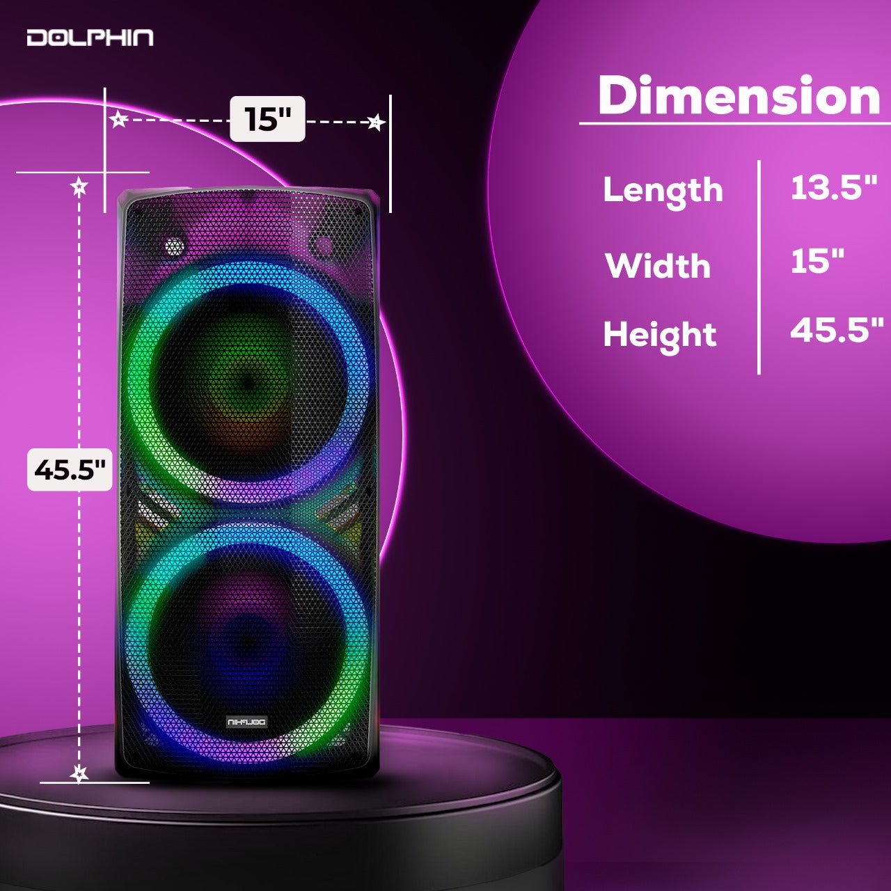 Dual 15" Party Speaker 200W Bluetooth XRL USB TF - Top ElectrosSpeakersSPX - 290BT810059432437