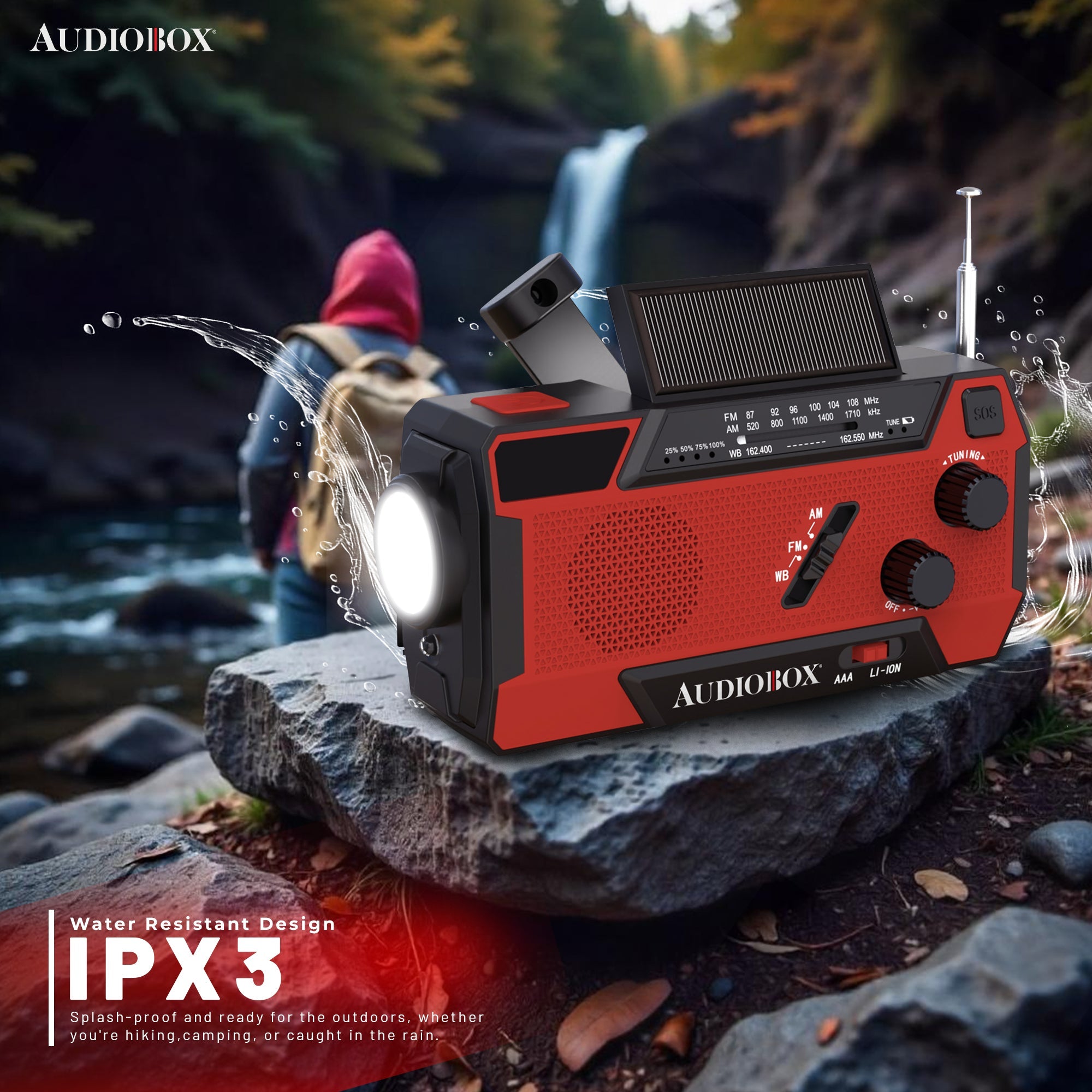 Emergency Radio with Power Bank β NOAA Weather Alert, Solar/Crank/USB Charging, LED Flashlight, AM/FM/WB - Top ElectrosRadioRXP - 200810059432840