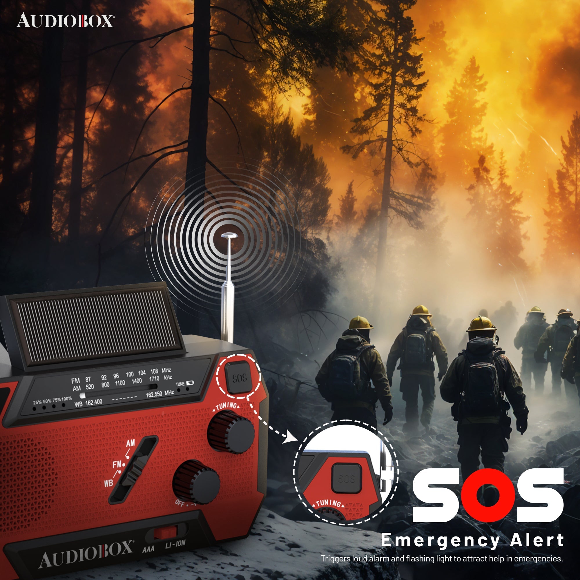 Emergency Radio with Power Bank β NOAA Weather Alert, Solar/Crank/USB Charging, LED Flashlight, AM/FM/WB - Top ElectrosRadioRXP - 200810059432840