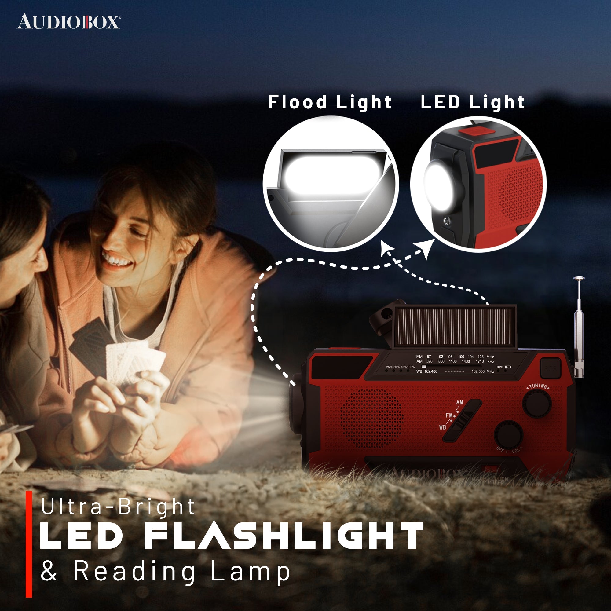 Emergency Radio with Power Bank β NOAA Weather Alert, Solar/Crank/USB Charging, LED Flashlight, AM/FM/WB - Top ElectrosRadioRXP - 200810059432840