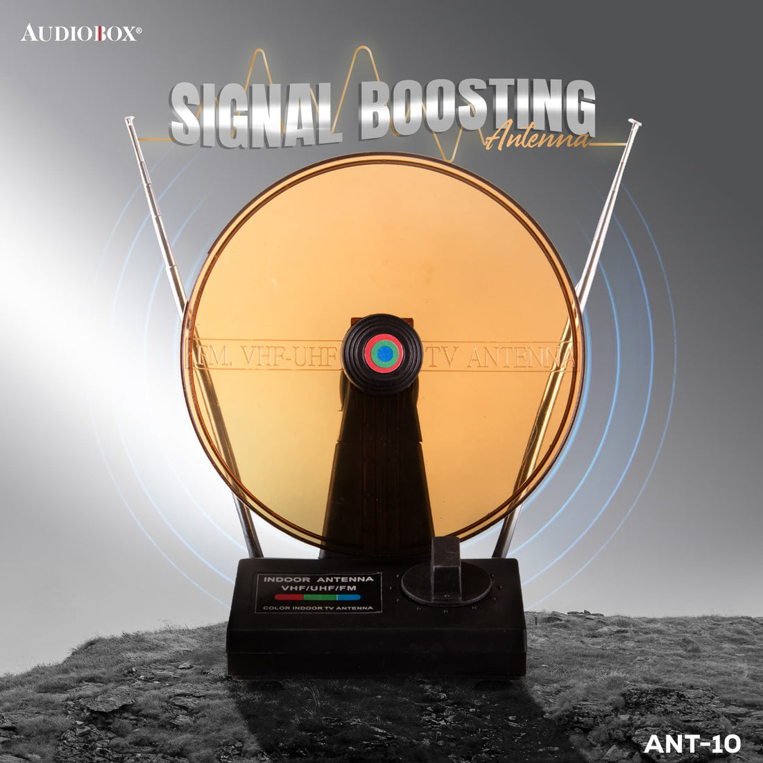 HD Digital Indoor Antenna – Supports 1080P HDTV, FM, VHF, UHF | 90° Rotating Antenna, 12dB Gain, Telescoping Rods - Top ElectrosAntennaANT - 100850006218417