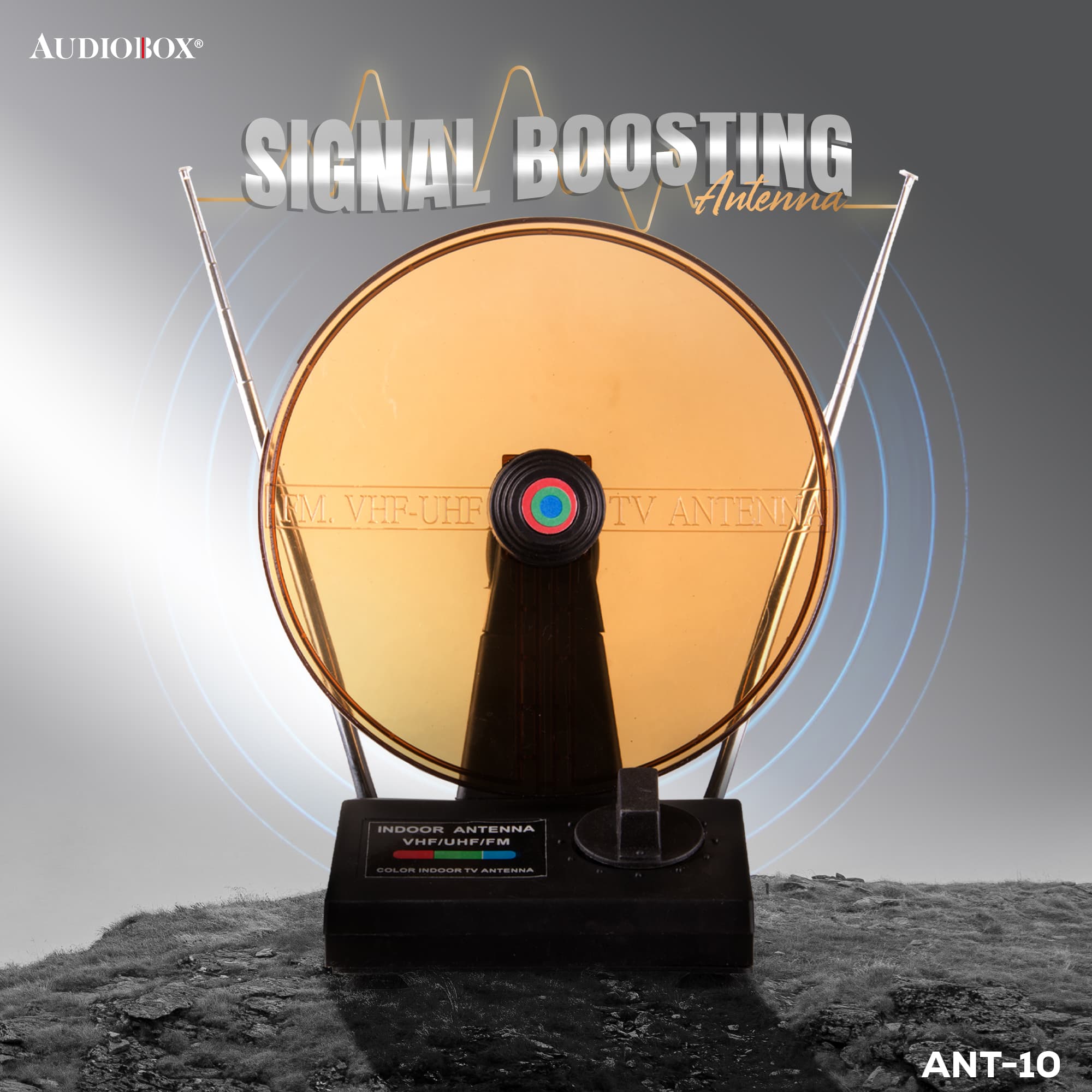 HD Digital Indoor Antenna – Supports 1080P HDTV, FM, VHF, UHF | 90° Rotating Antenna, 12dB Gain, Telescoping Rods - Top ElectrosAntennaANT - 100850006218417