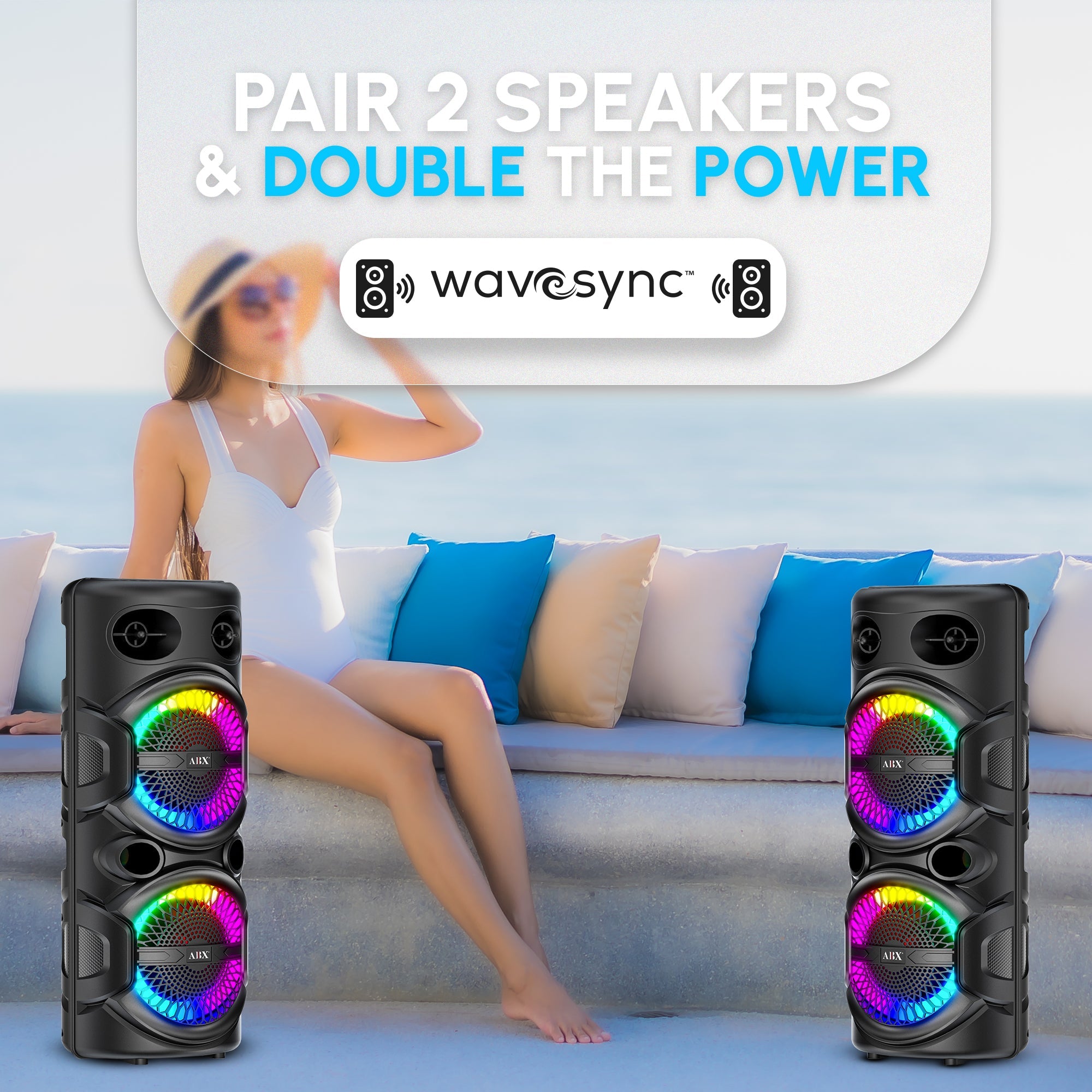 Karaoke Party Speaker with Microphone & Ring Lights - Bluetooth, USB, TF, FM, AU, Porttable, Wireless - Top ElectrosKaraoke SpeakerABX - 286R810059432017