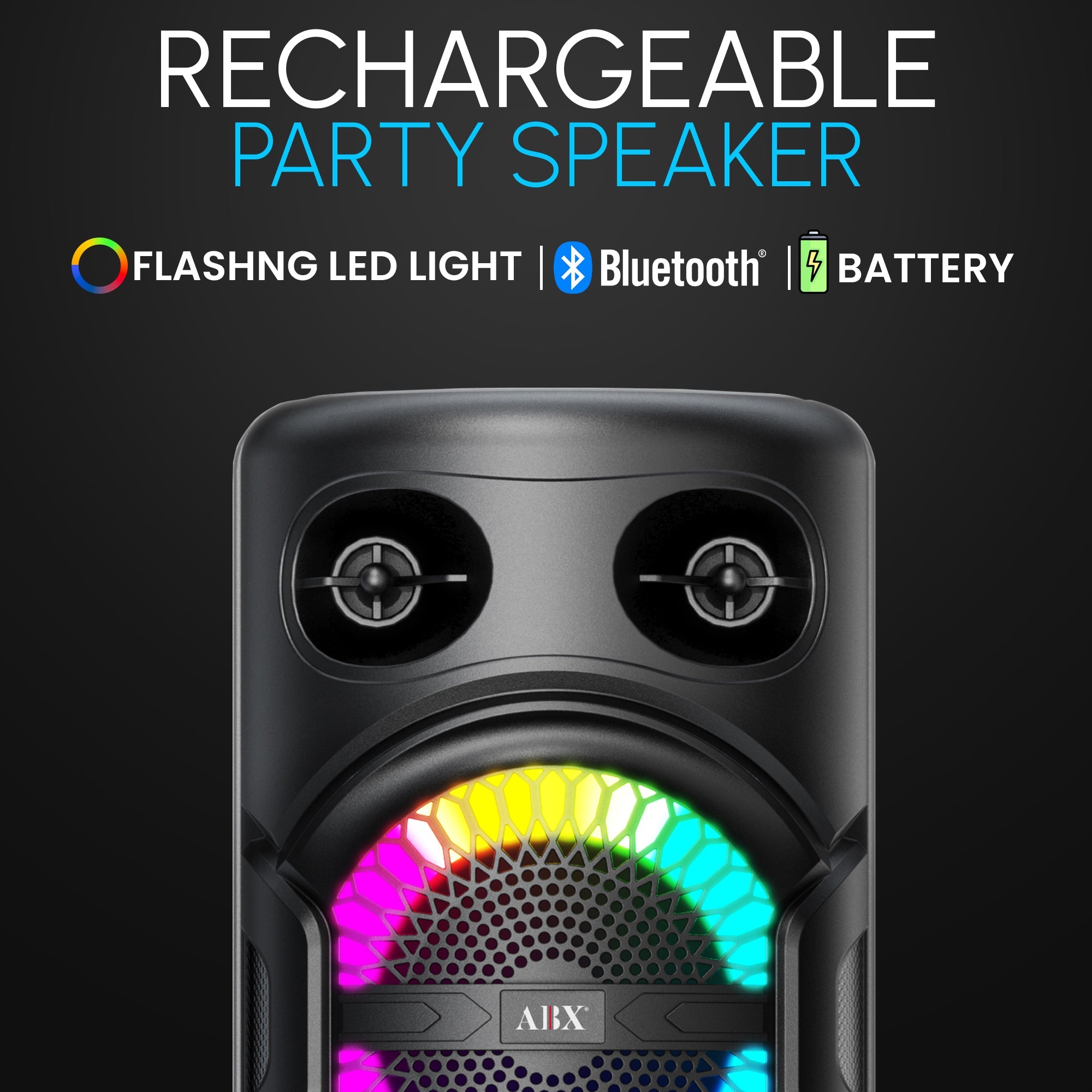 Karaoke Party Speaker with Microphone & Ring Lights - Bluetooth, USB, TF, FM, AU, Porttable, Wireless - Top ElectrosKaraoke SpeakerABX - 286R810059432017