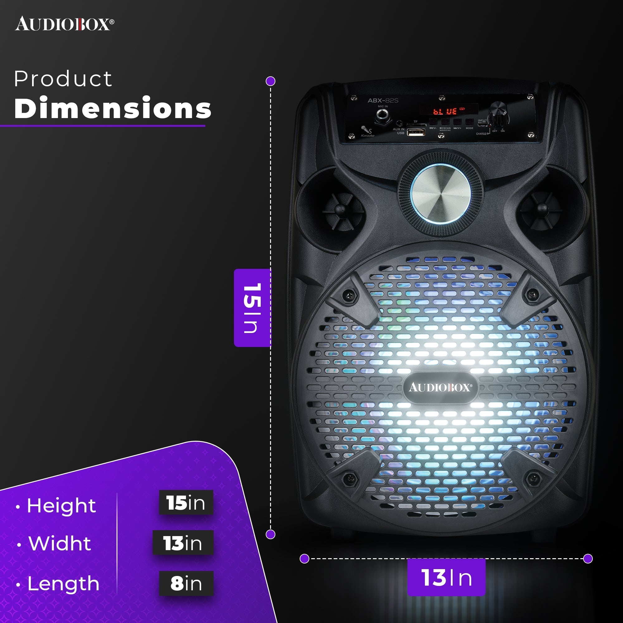 Portable 8" PA Party Speaker with Stand and Wired Microphone - Perfect for Karaoke & Public Address - Top ElectrosSpeakersABX - 82S810059430143