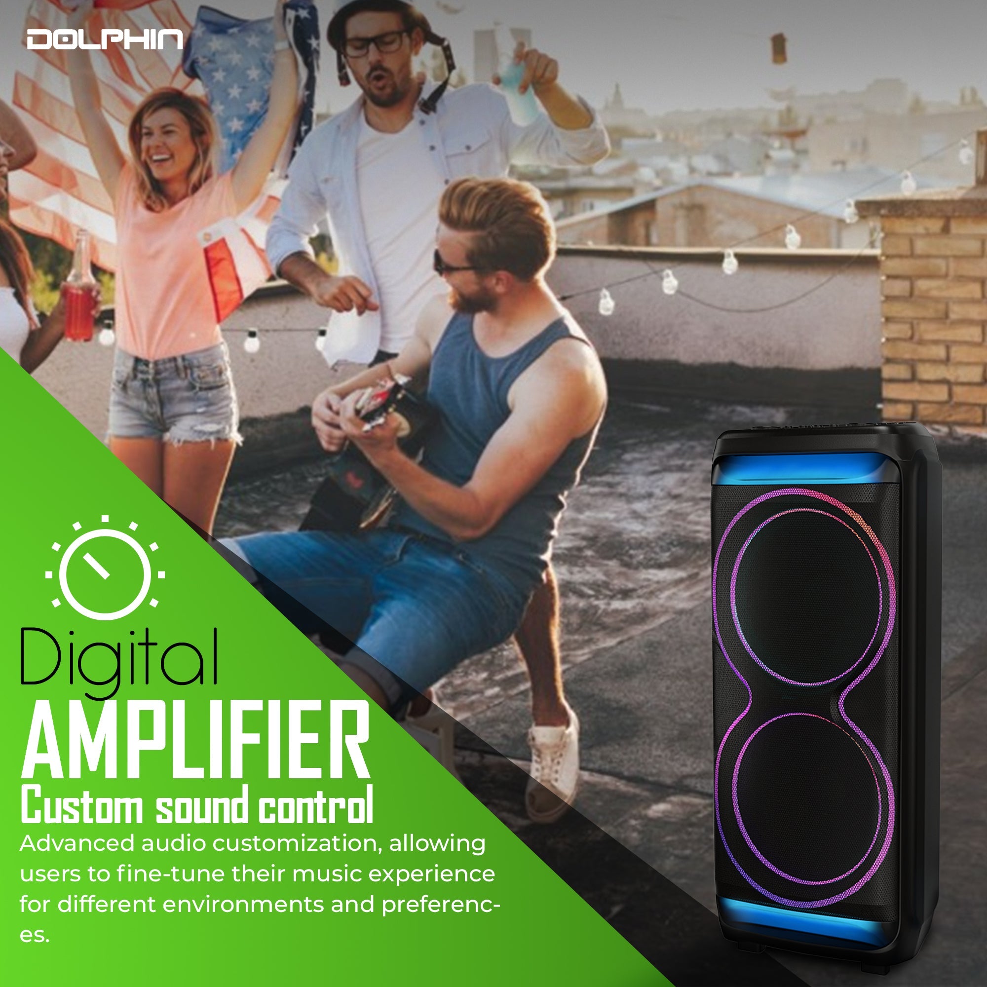 Powerful Dual 15” Bluetooth Party Speaker – 100W RMS, Deep Bass, DJ Ready, LED Lights, Wireless Mic, WaveSync, Trolley Style - Top ElectrosSP - 5500RBT