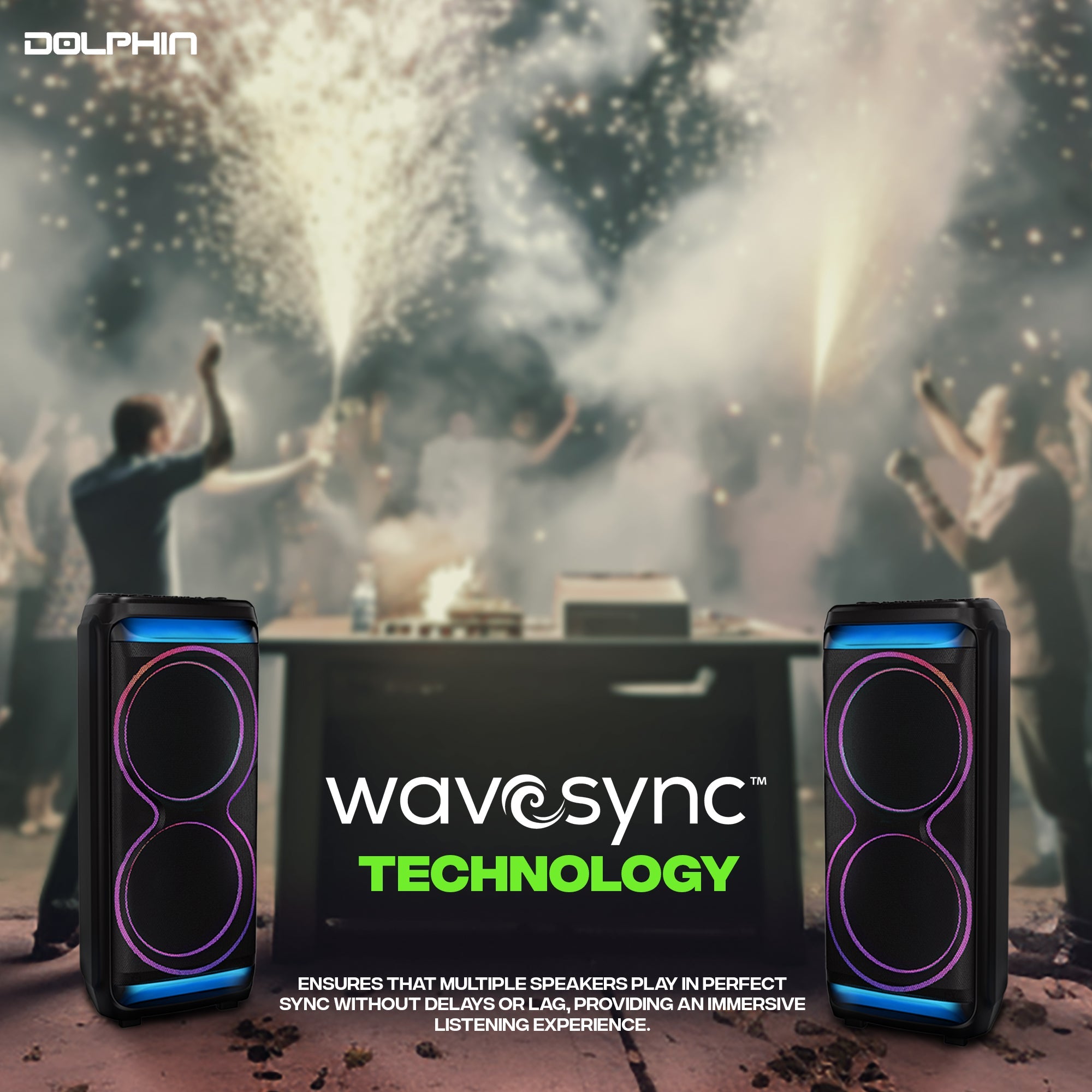 Powerful Dual 15” Bluetooth Party Speaker – 100W RMS, Deep Bass, DJ Ready, LED Lights, Wireless Mic, WaveSync, Trolley Style - Top ElectrosSP - 5500RBT