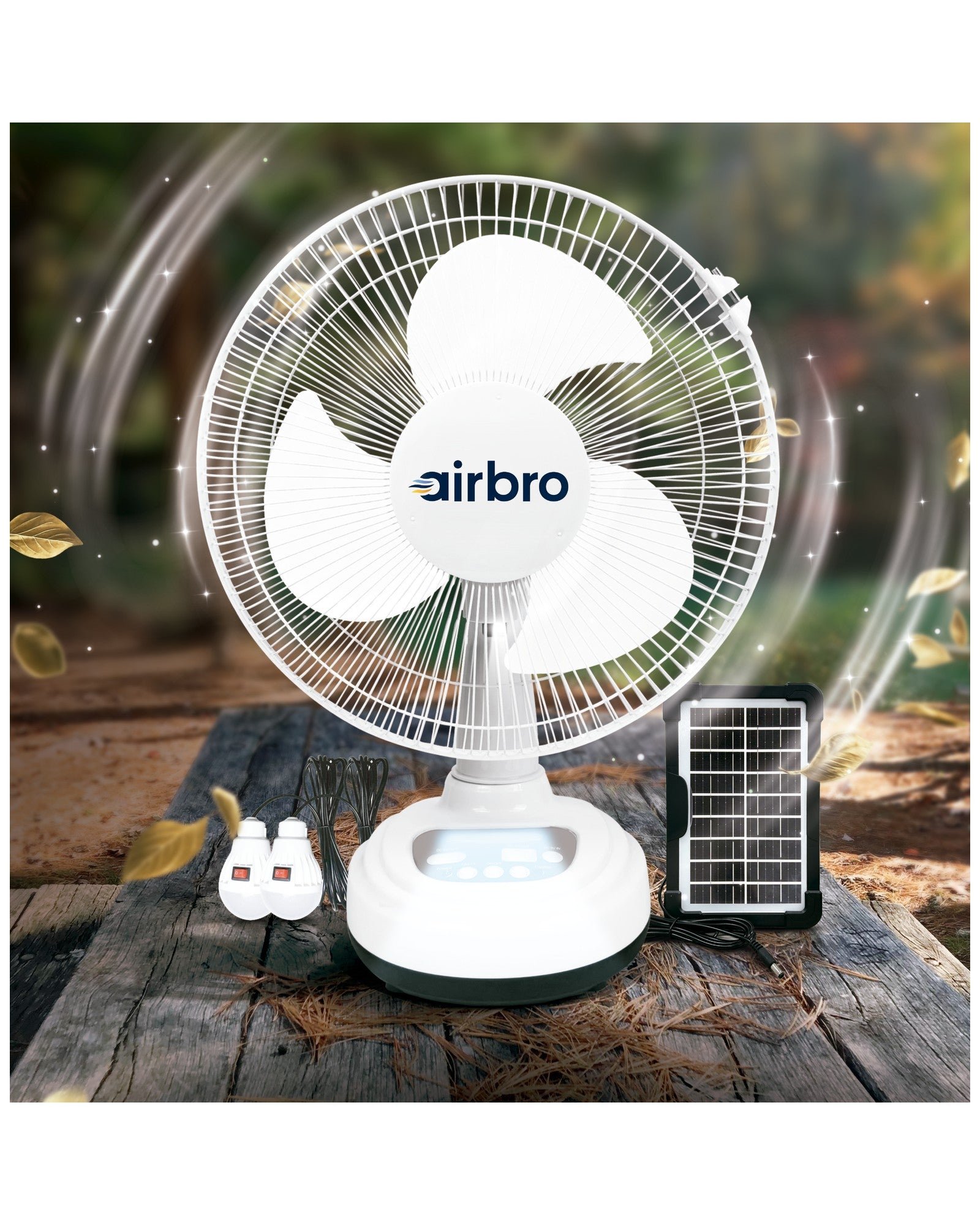 Rechargeable 12β Fan β Solar Charging + Night Light - Top ElectrosFan