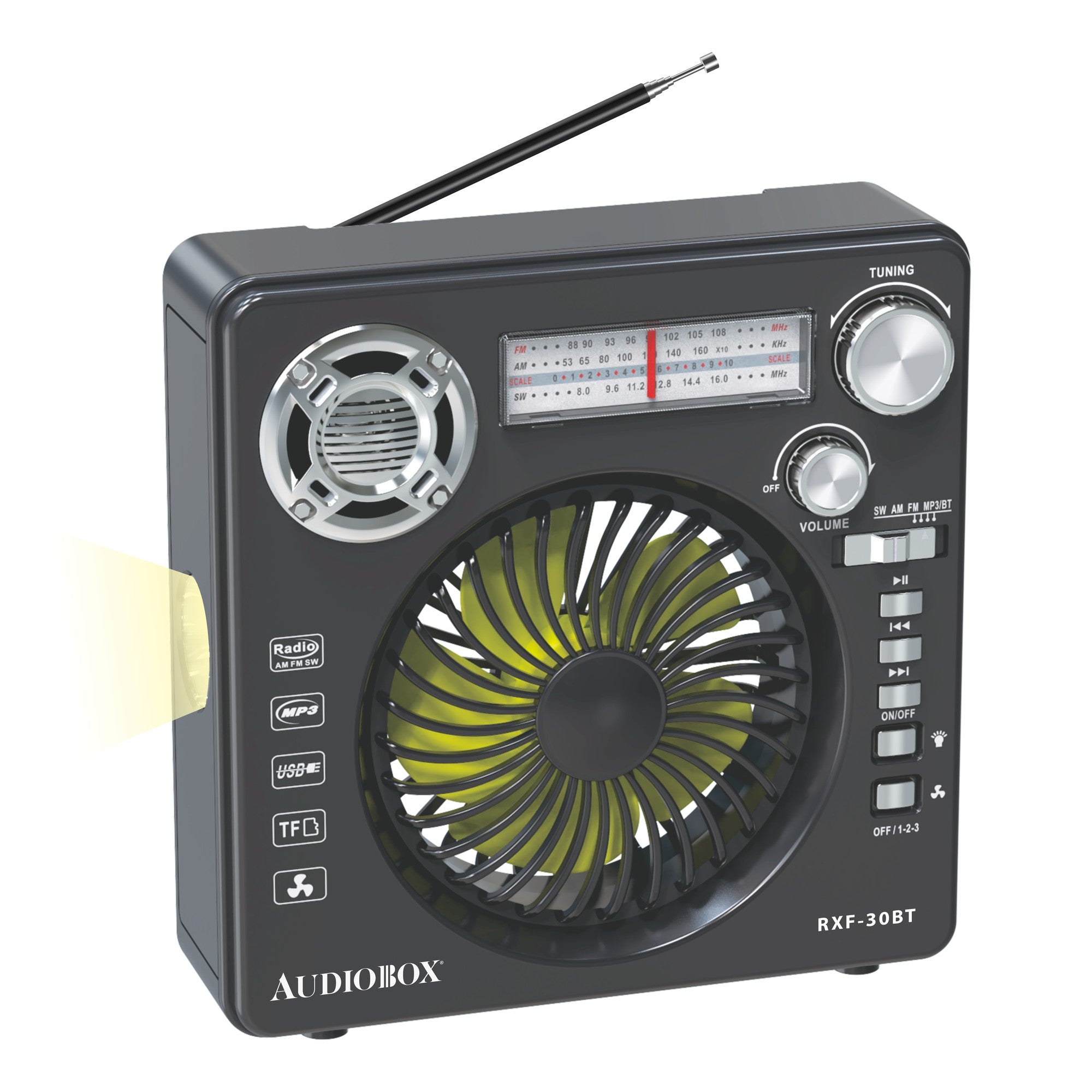 RXF - 30 Portable Fan, Radio & Flashlight β Your Outdoor Adventure Essential - Top ElectrosRXF - 30