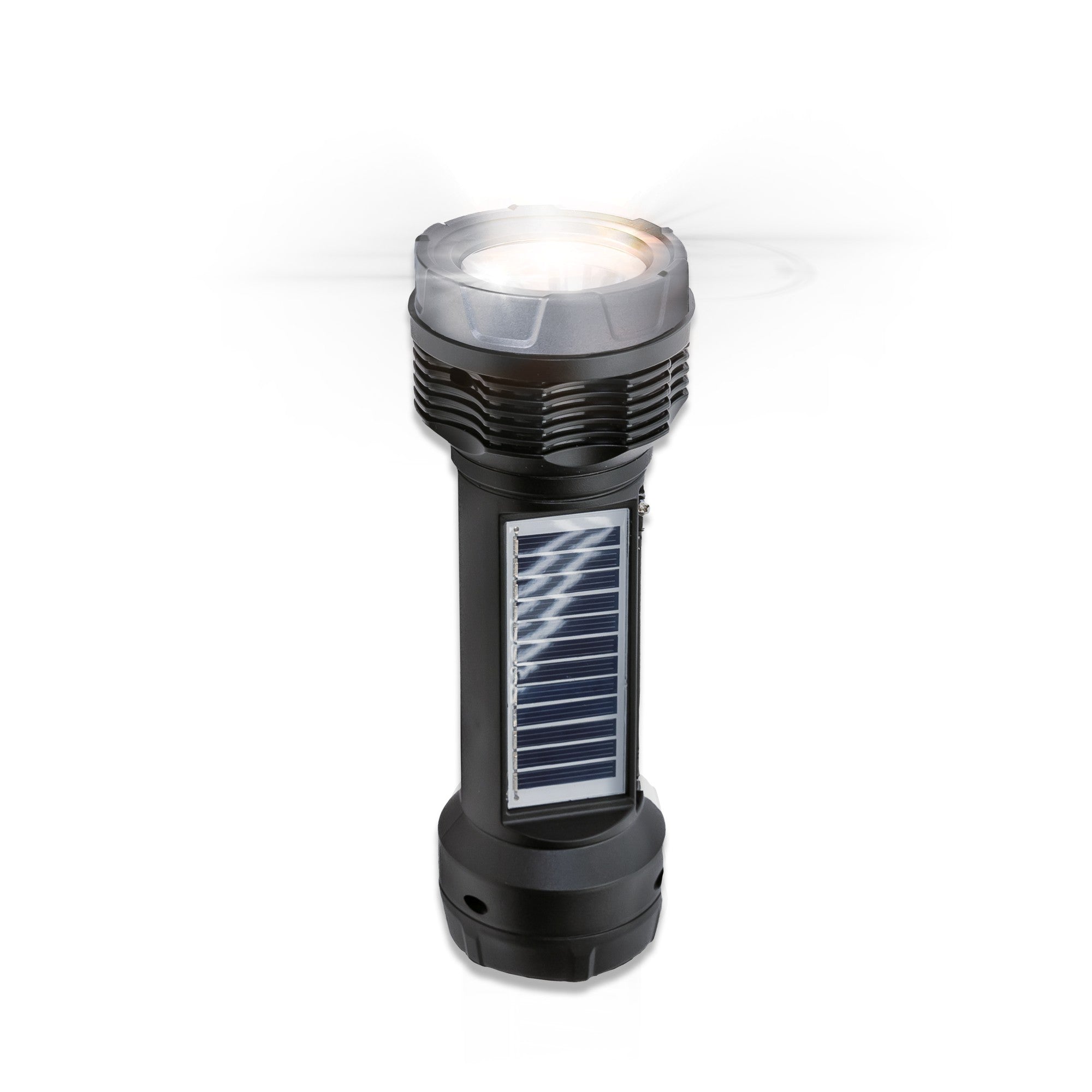 Solar Rechargeable Emergency Flashlight with Bluetooth & FM Radio - 3 Colors Available - Top ElectrosFSL - 200 Silver810059432239