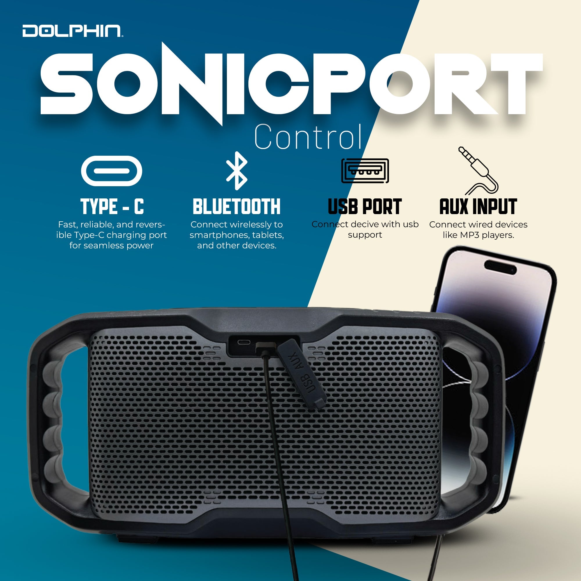 SOUNDBYTE 100 Portable Speaker with Power Bank - Top ElectrosS100