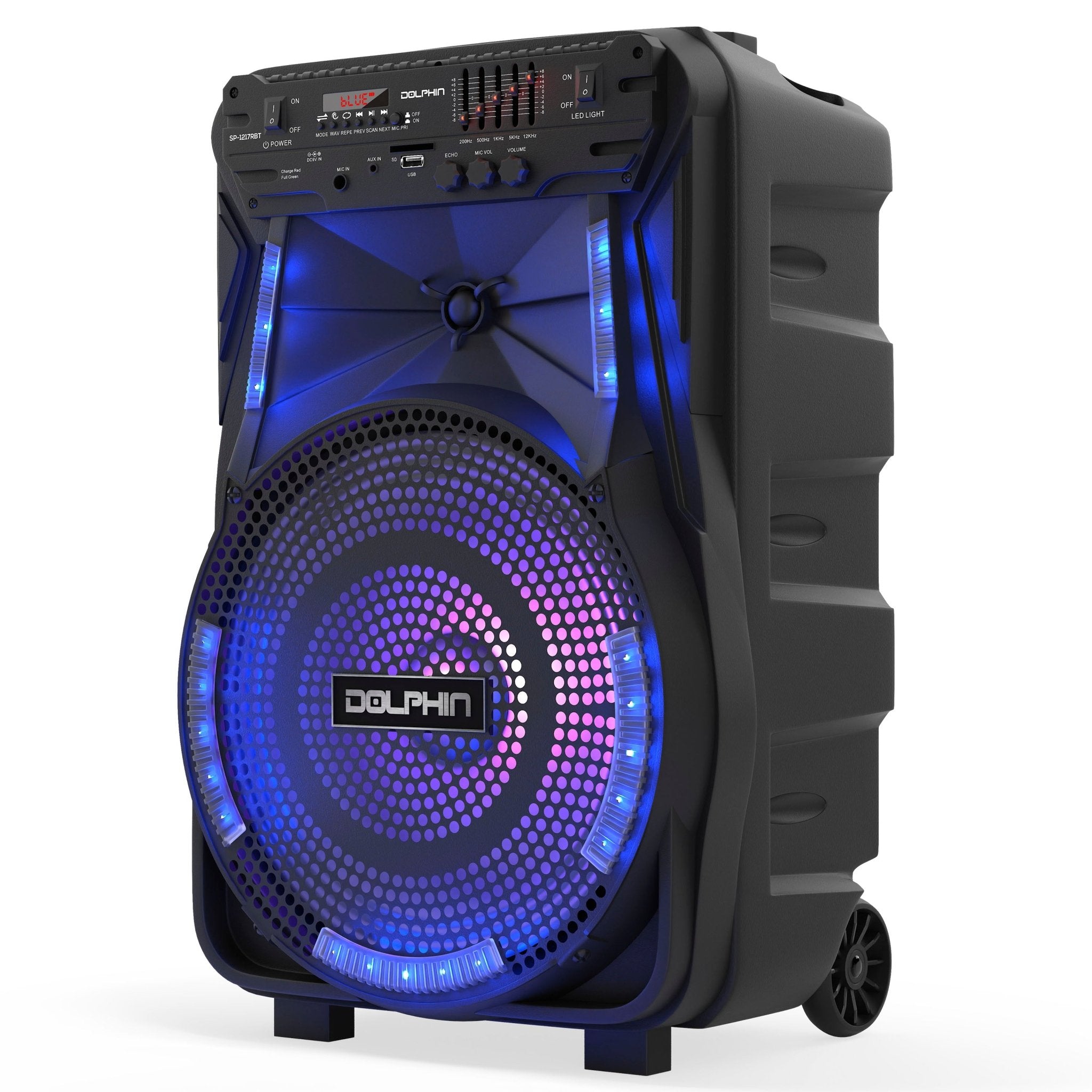 SP - 1217RBT Portable Bluetooth Speaker | 12" Woofer | Party Lights | Wireless Mic | Rechargeable Battery - Top ElectrosSpeakersSP - 1217RBT810059431928