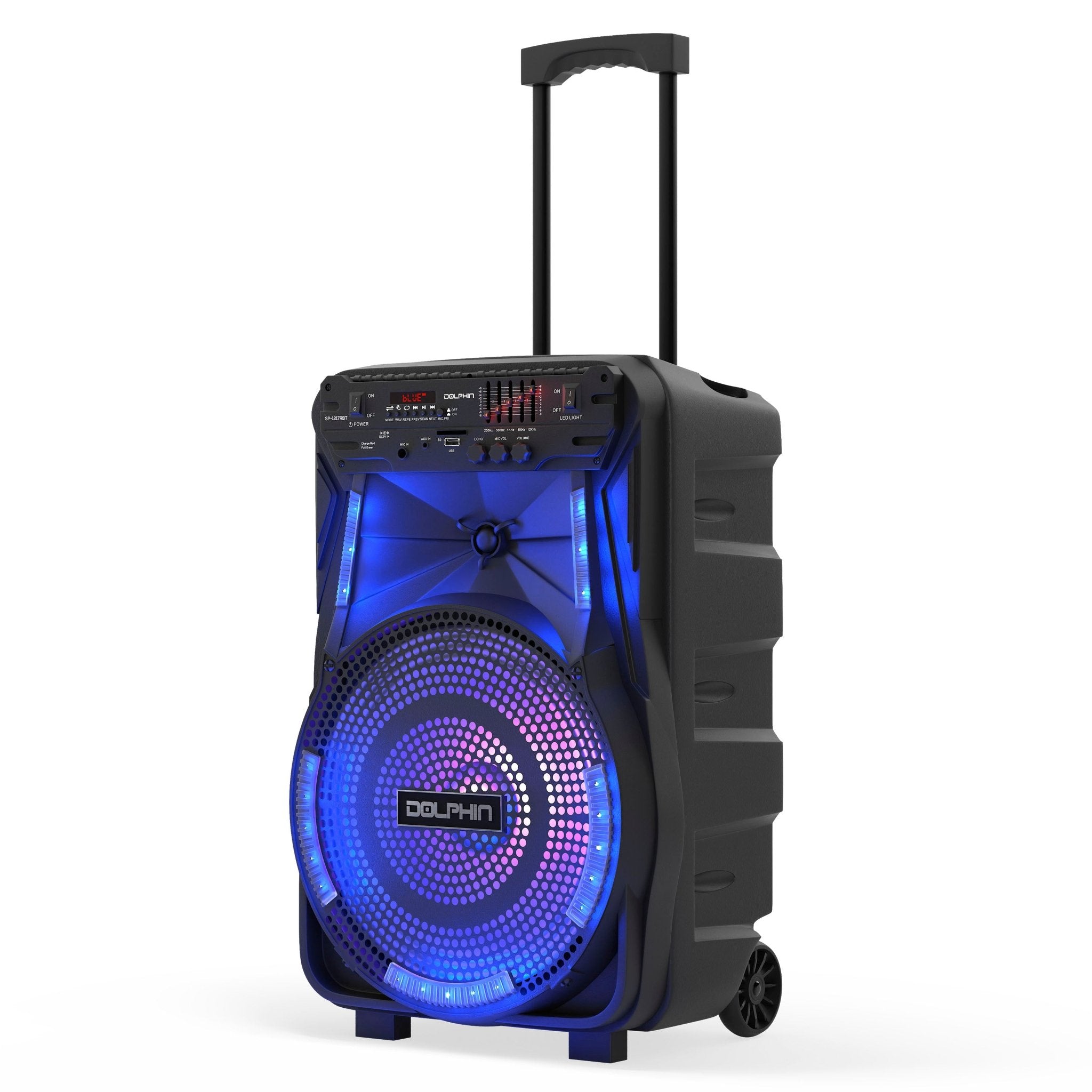 SP - 1217RBT Portable Bluetooth Speaker | 12" Woofer | Party Lights | Wireless Mic | Rechargeable Battery - Top ElectrosSpeakersSP - 1217RBT810059431928