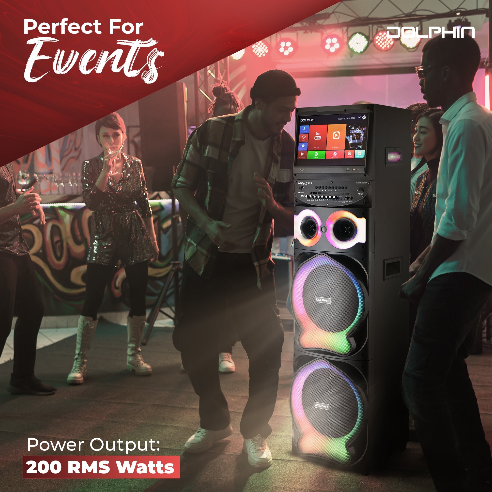 XL - 2120 Dual 12" Rechargeable Karaoke Speaker with 15.4" Android Tablet & LED Lights - Top ElectrosKaraoke SystemXL - 2120810059431621