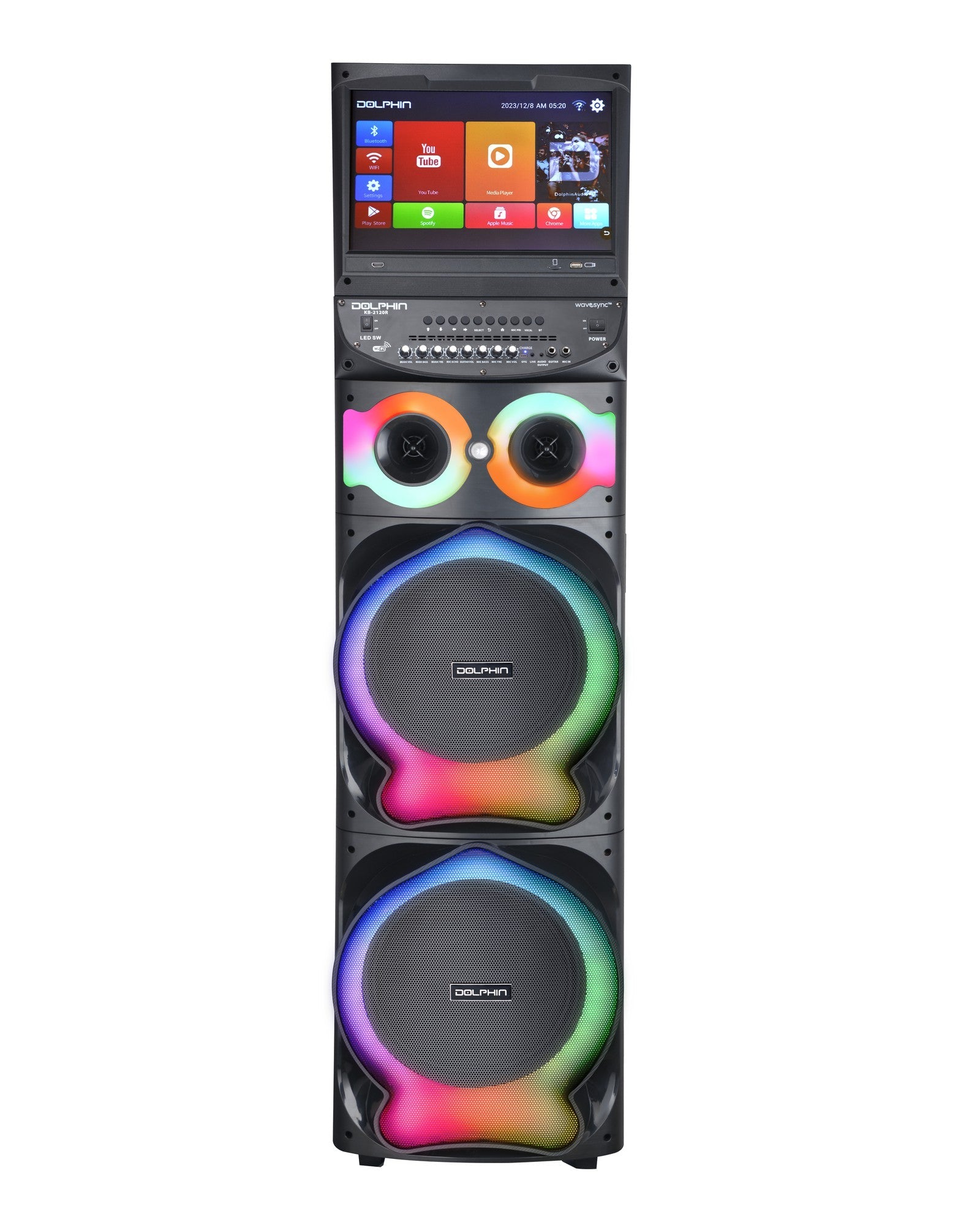 XL-2120 Dual 12" Rechargeable Karaoke Speaker with 15.4" Android Tablet & LED Lights - Top ElectrosKaraoke SystemXL-2120810059431621