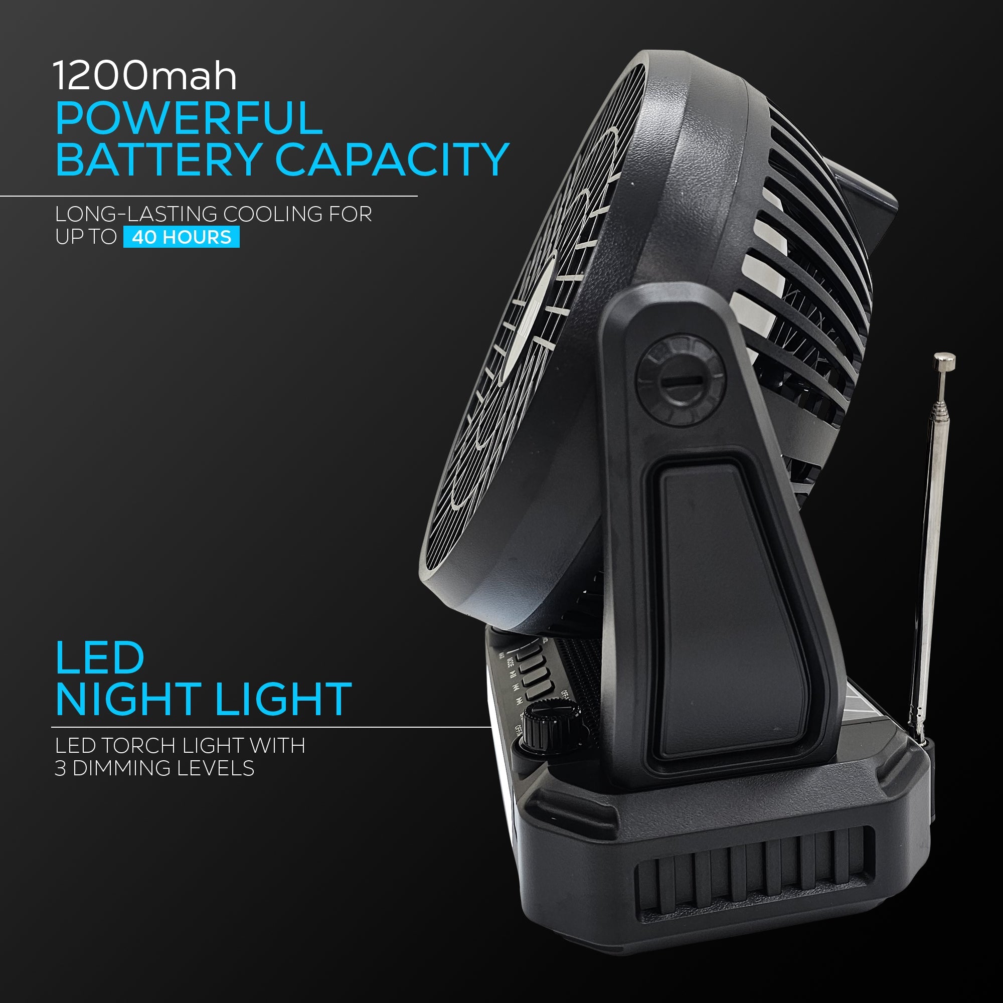 ABX Portable Solar Fan with Speaker and Flash Light - Top ElectrosRXF-40810059431669