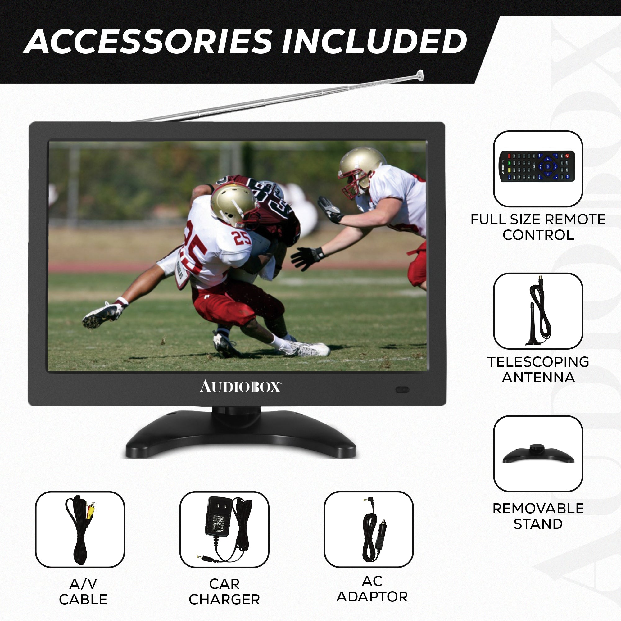 Audiobox 13" Portable LCD TV with HDMI Input for RV, Outdoor, Camping, Television - Top ElectrosPortable TVTV-13810059430808