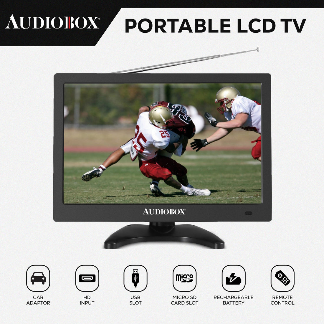 Audiobox 13" Portable LCD TV with HDMI Input for RV, Outdoor, Camping, Television - Top ElectrosPortable TVTV-13810059430808