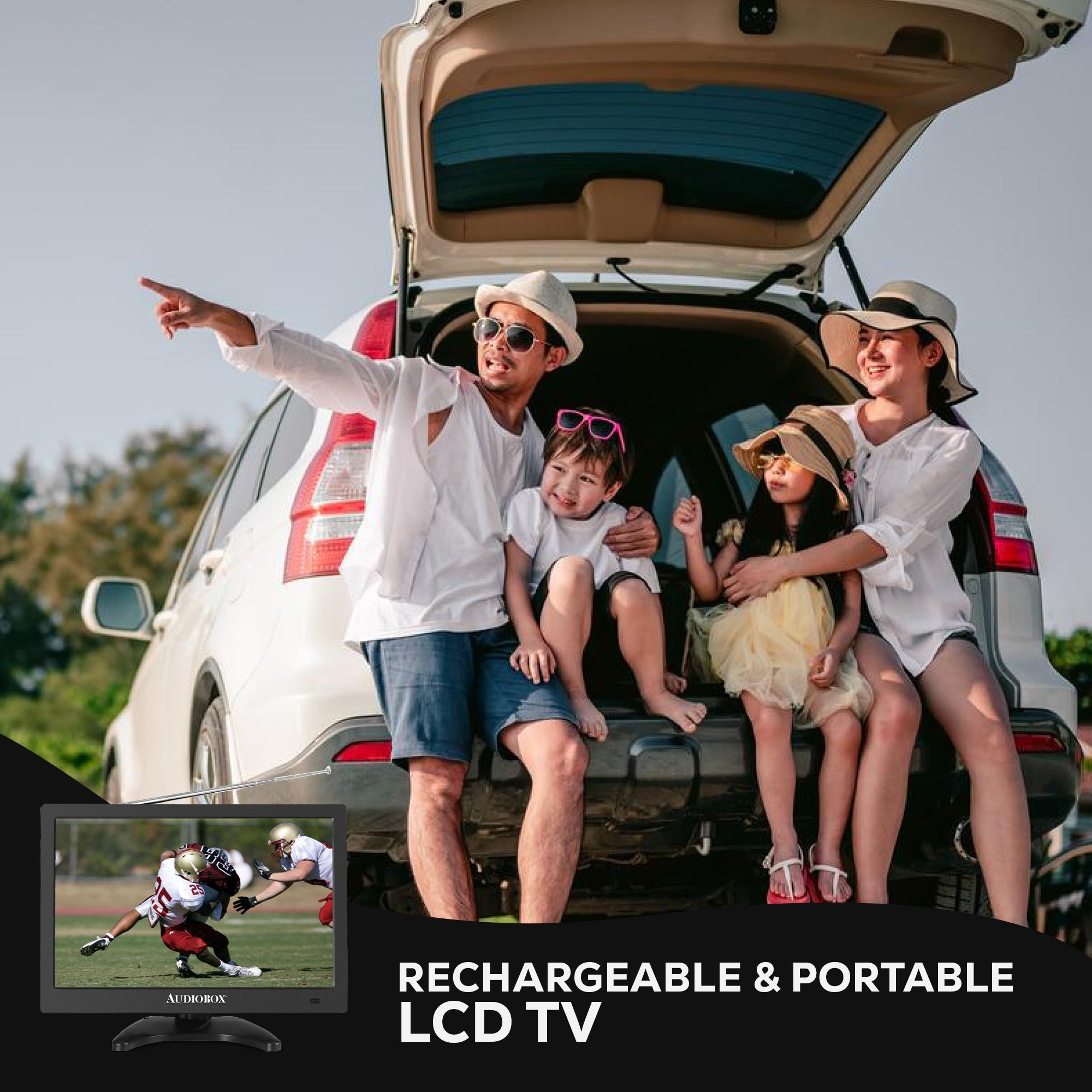 Audiobox 13" Portable LCD TV with HDMI Input for RV, Outdoor, Camping, Television - Top ElectrosPortable TVTV-13810059430808
