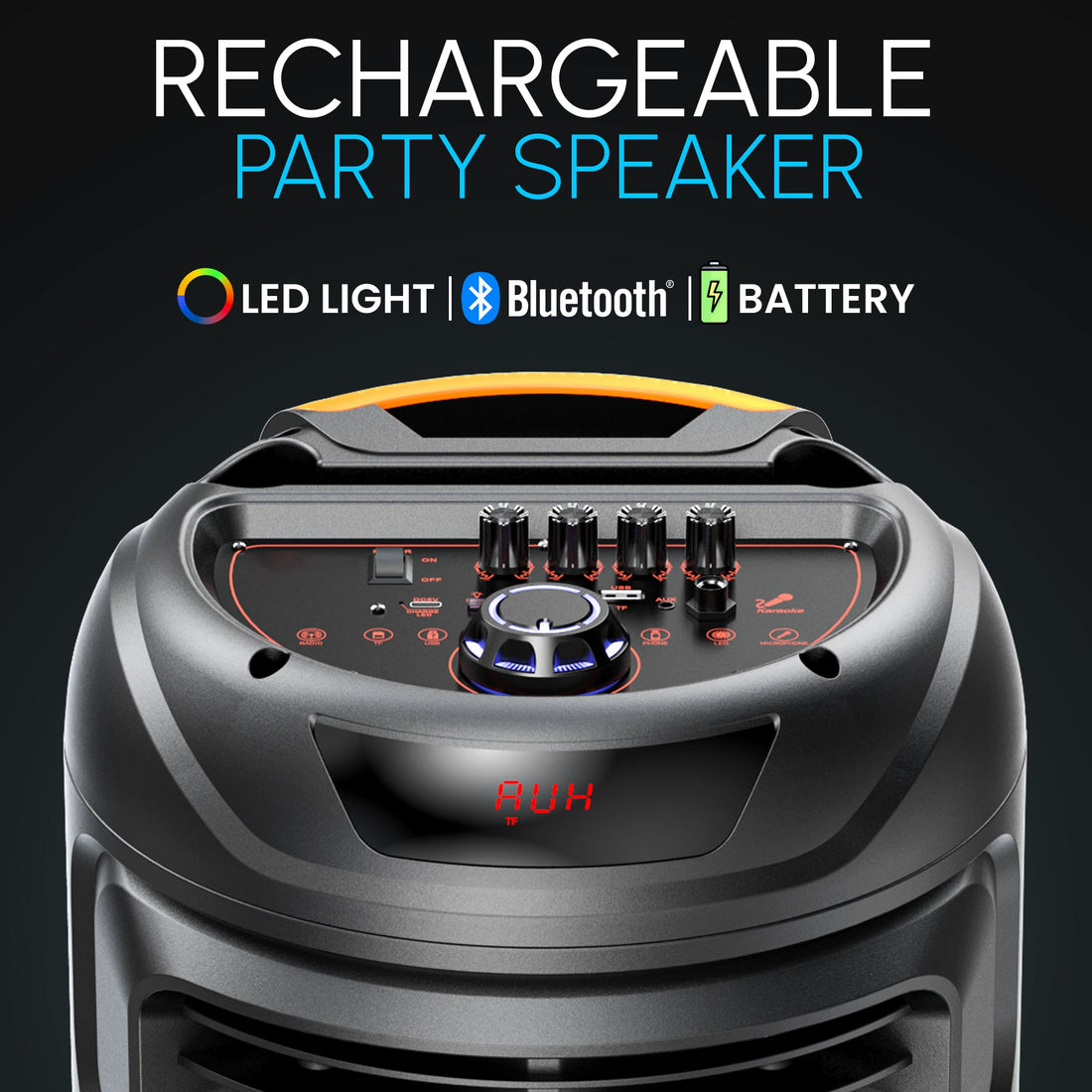 Audiobox ABX-2900R Fun & Loud Dual 8" Bluetooth Speaker with Microphone - Light Weight with RGB Lights, Dual Channel Sound Board for Parties - Top ElectrosKaraoke SpeakerABX-2900R810059431690