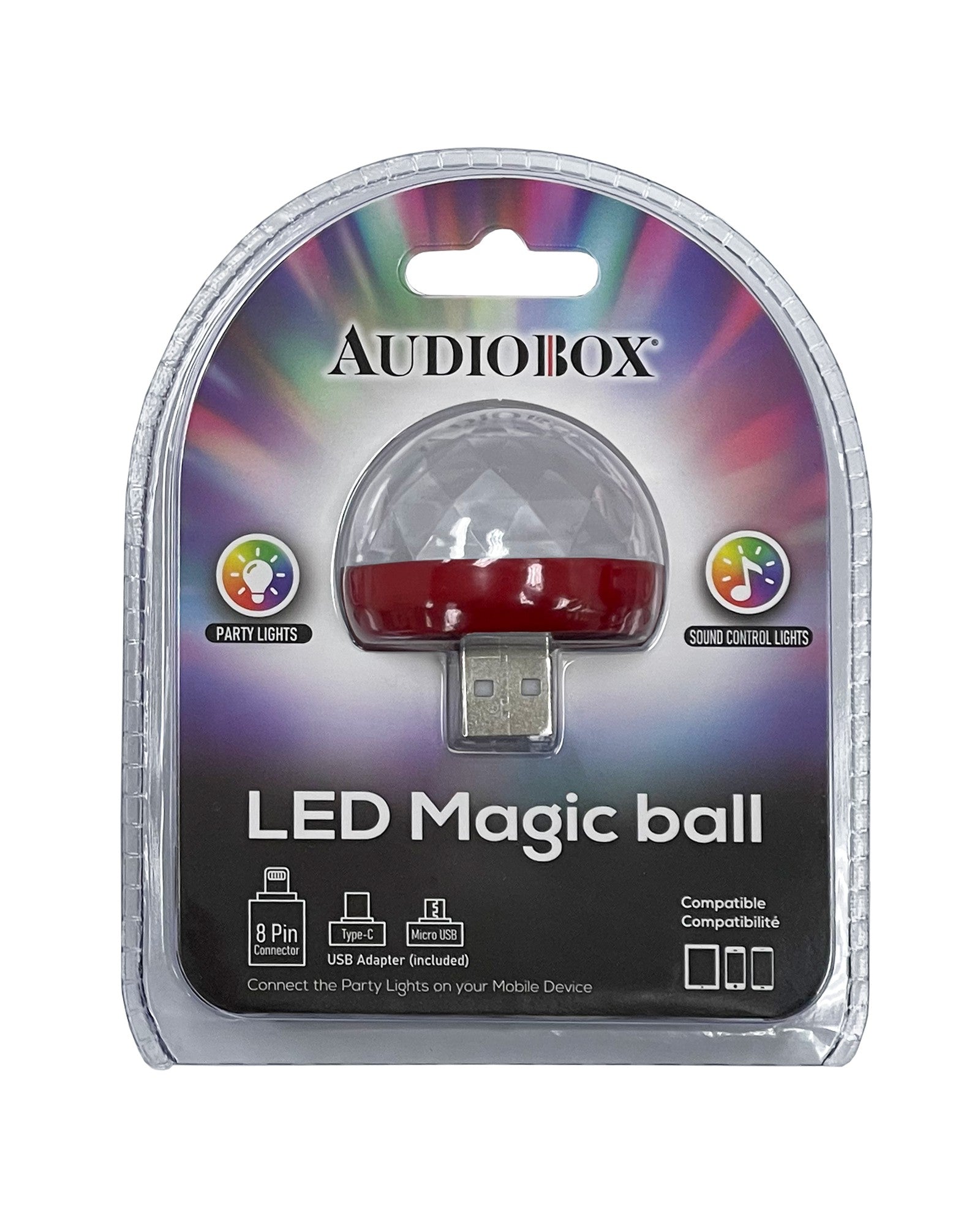 Audiobox PLX-10 LED USB Light Magic Ball for Small Disco Party - Top ElectrosMagic BallPLX-10 BLACK810059430846