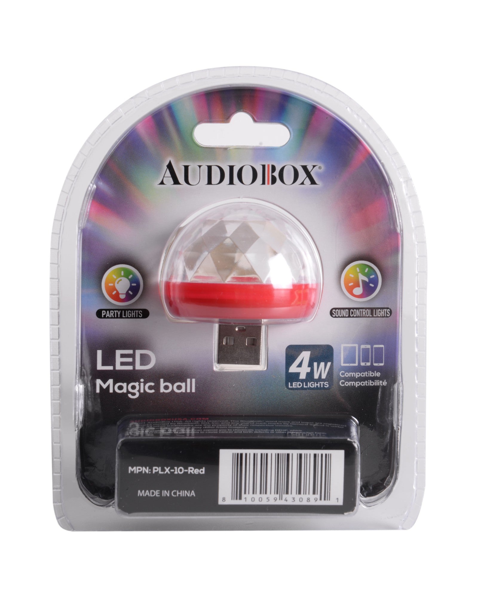 Audiobox PLX-10 LED USB Light Magic Ball for Small Disco Party - Top ElectrosMagic BallPLX-10 RED810059430891