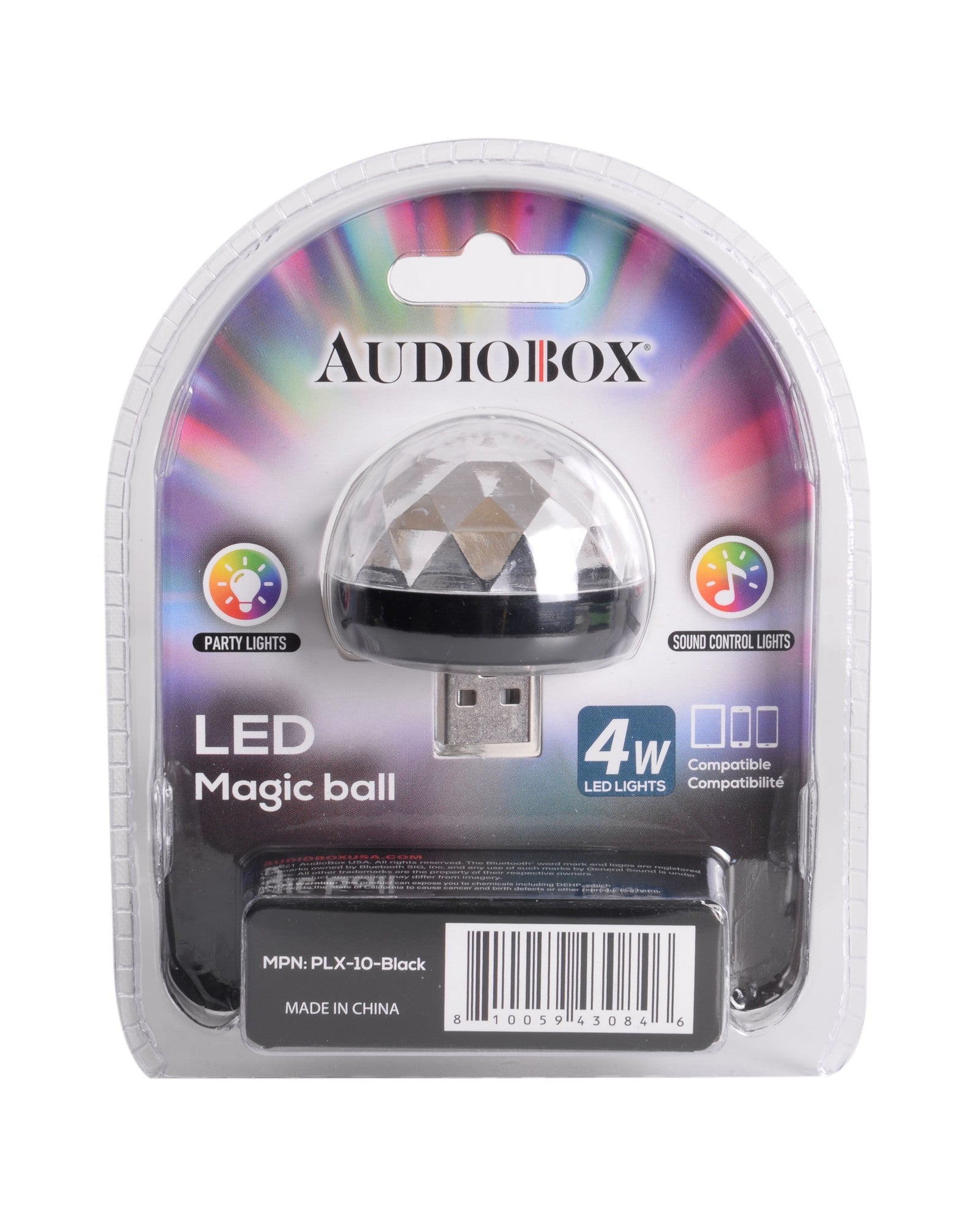 Audiobox PLX-10 LED USB Light Magic Ball for Small Disco Party - Top ElectrosMagic BallPLX-10 WHITE810059430884