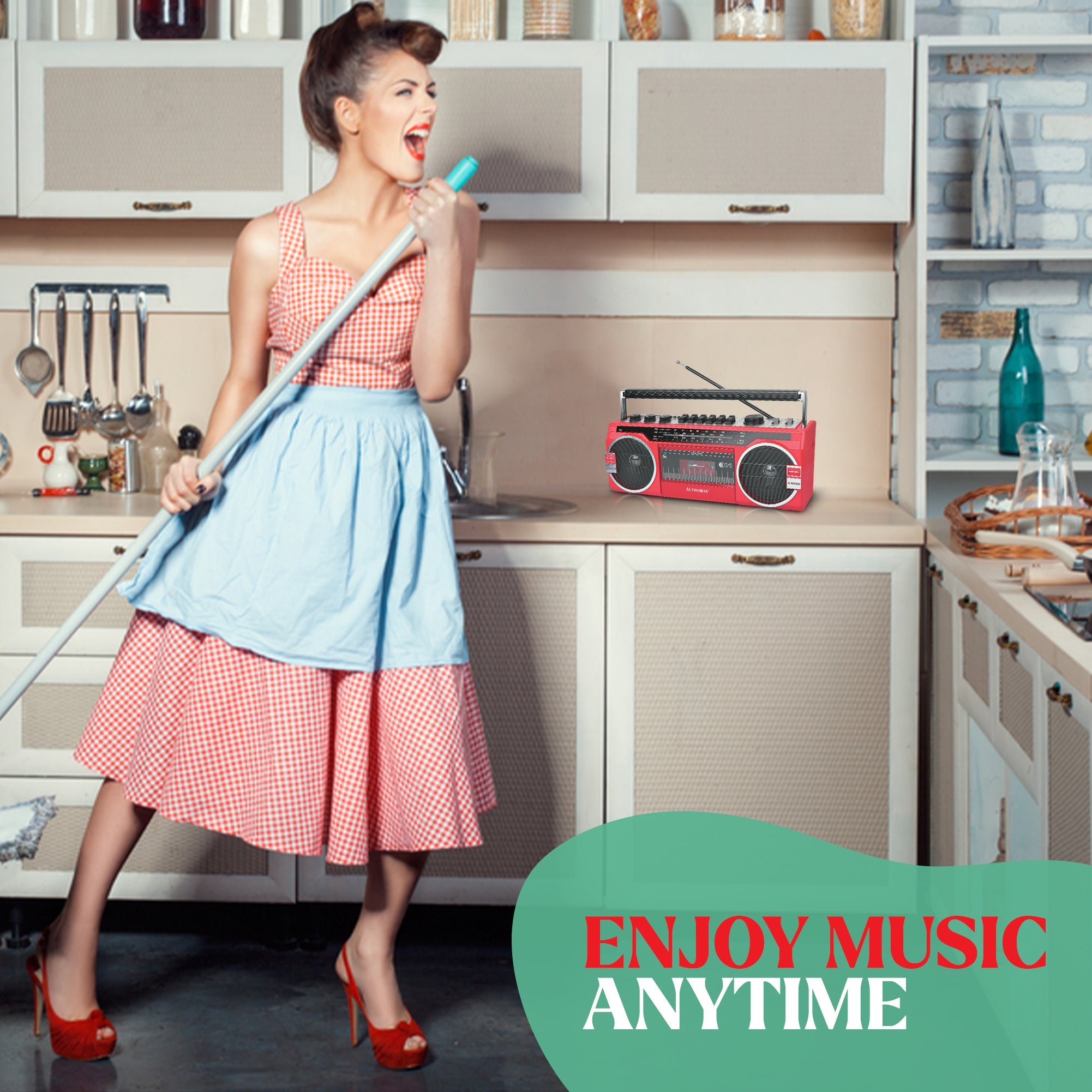 Audiobox RXC-25BT Cassette Player & Recorder with AM/FM/SW Radio - Top ElectrosSpeakersRXC-25BT BLACK810059430471