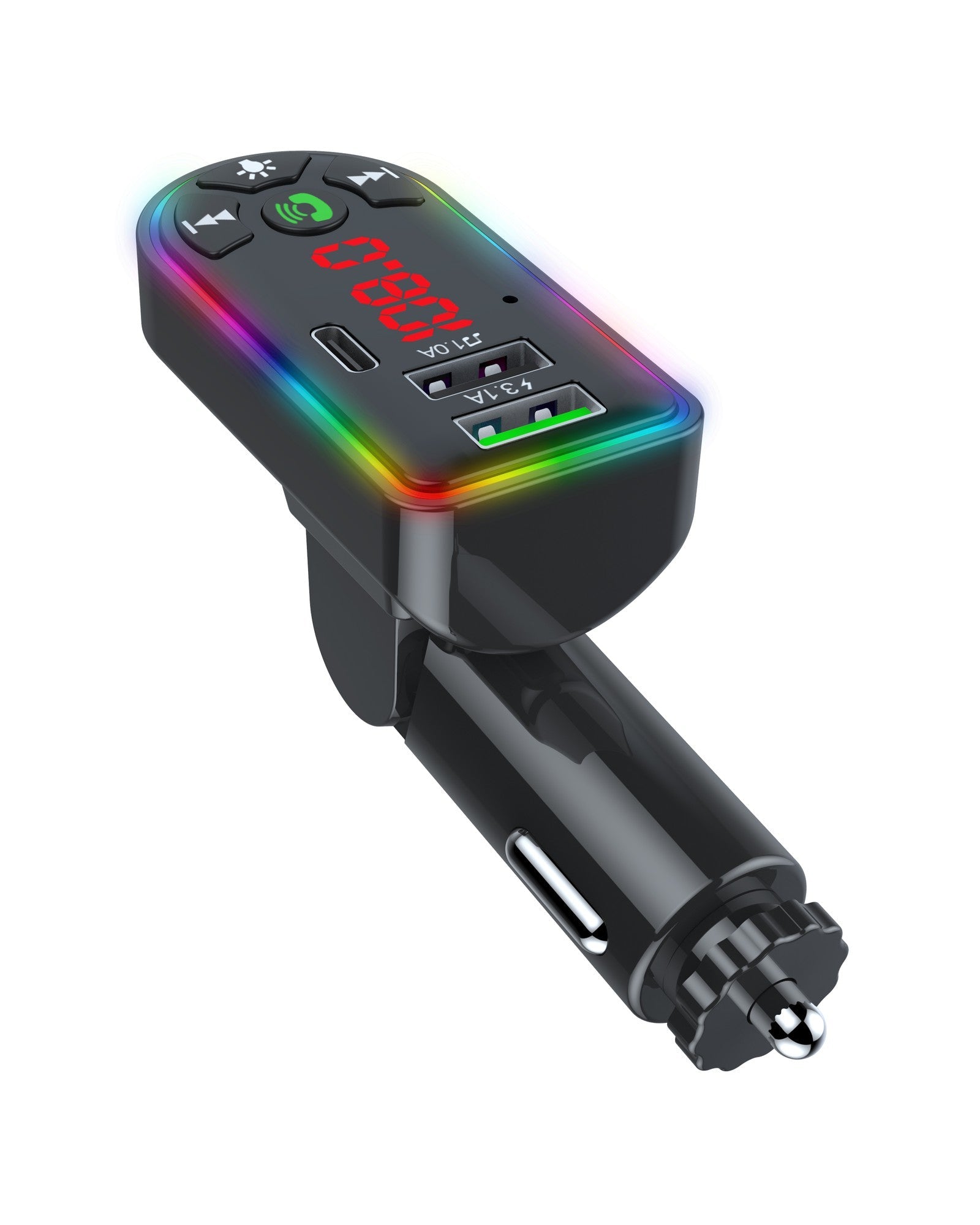 Audiobox TR-20 Bluetooth FM Transmitter with LED Lights - Top ElectrosRadioTR-20810059431133
