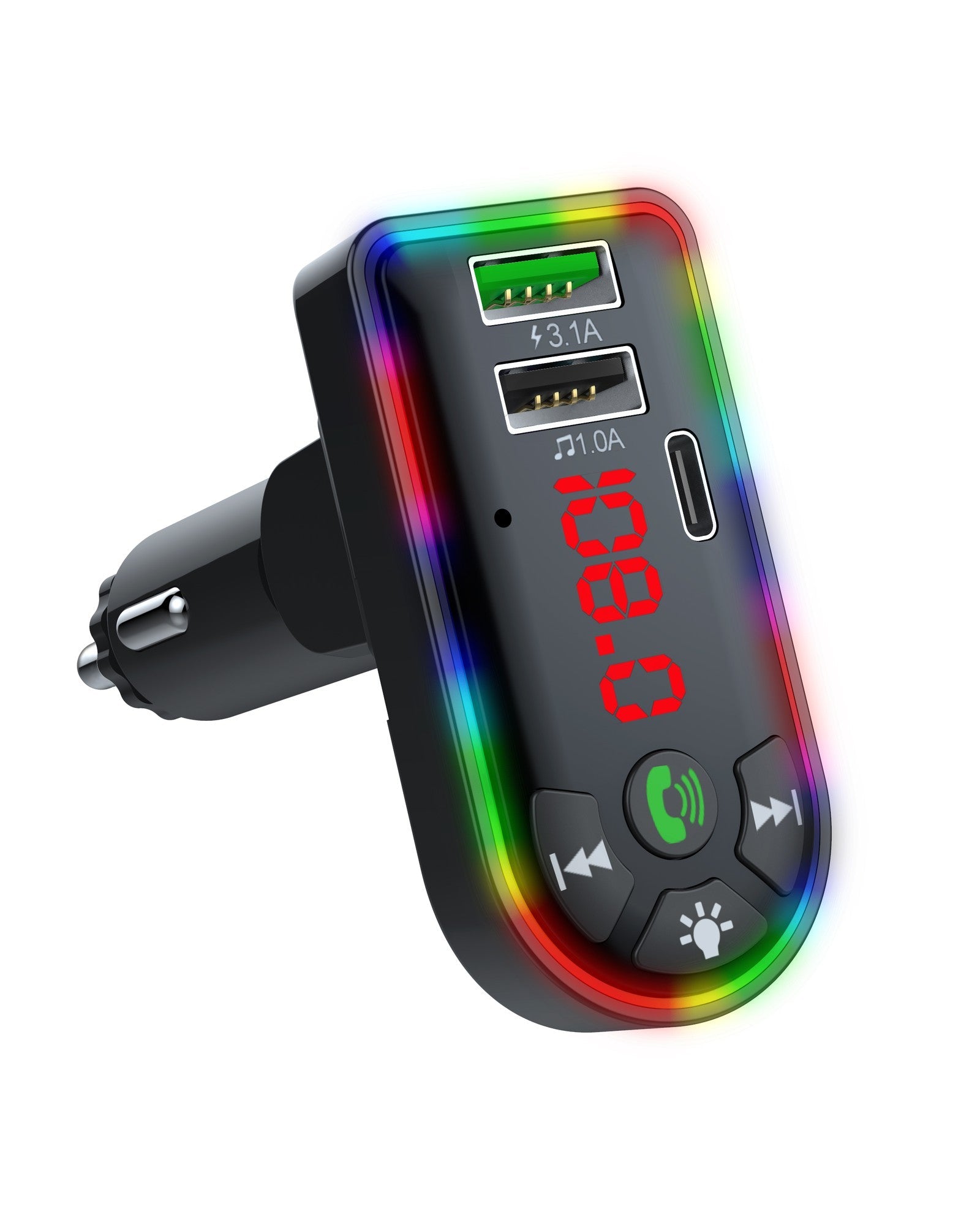 Audiobox TR-20 Bluetooth FM Transmitter with LED Lights - Top ElectrosRadioTR-20810059431133