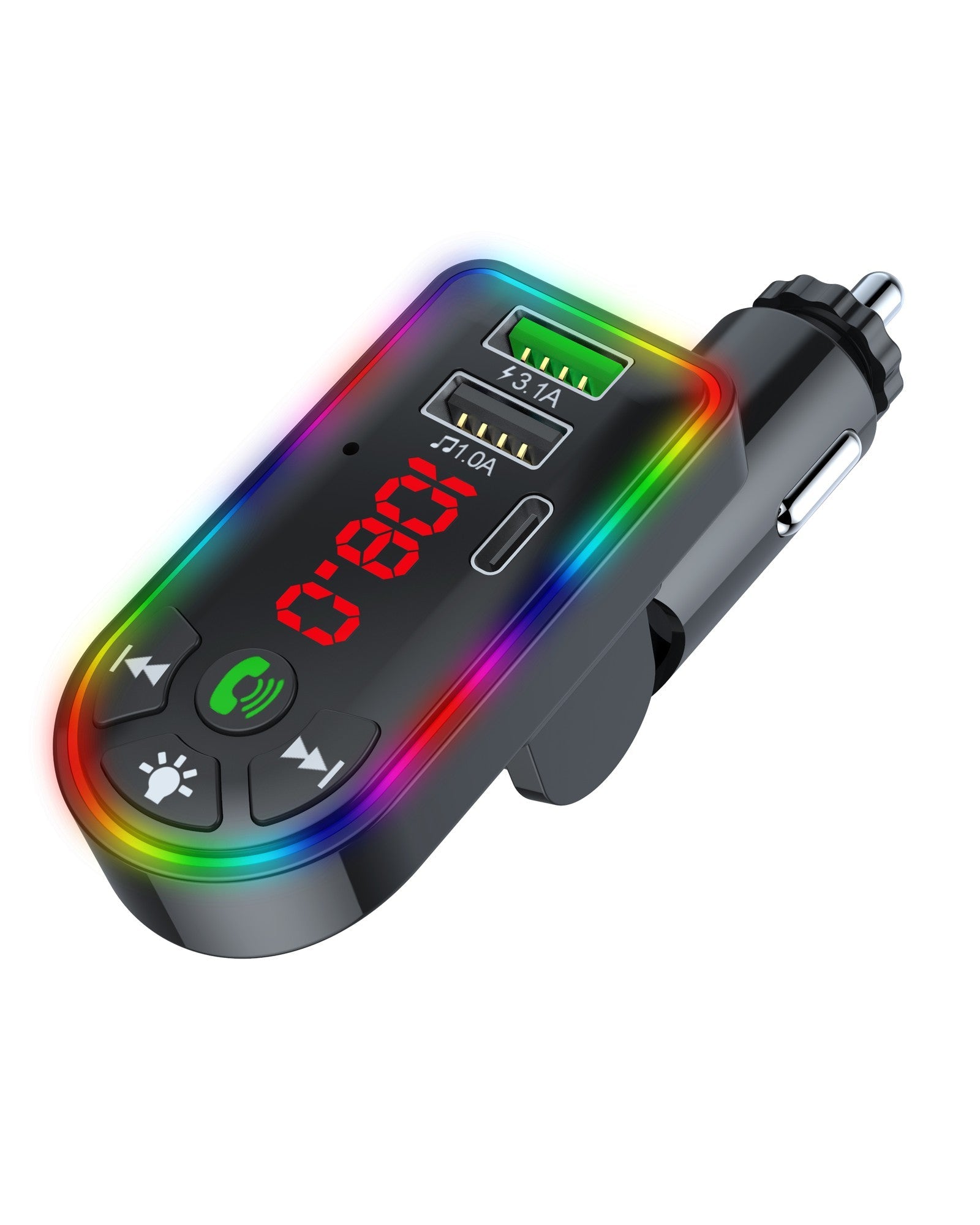 Audiobox TR-20 Bluetooth FM Transmitter with LED Lights - Top ElectrosRadioTR-20810059431133