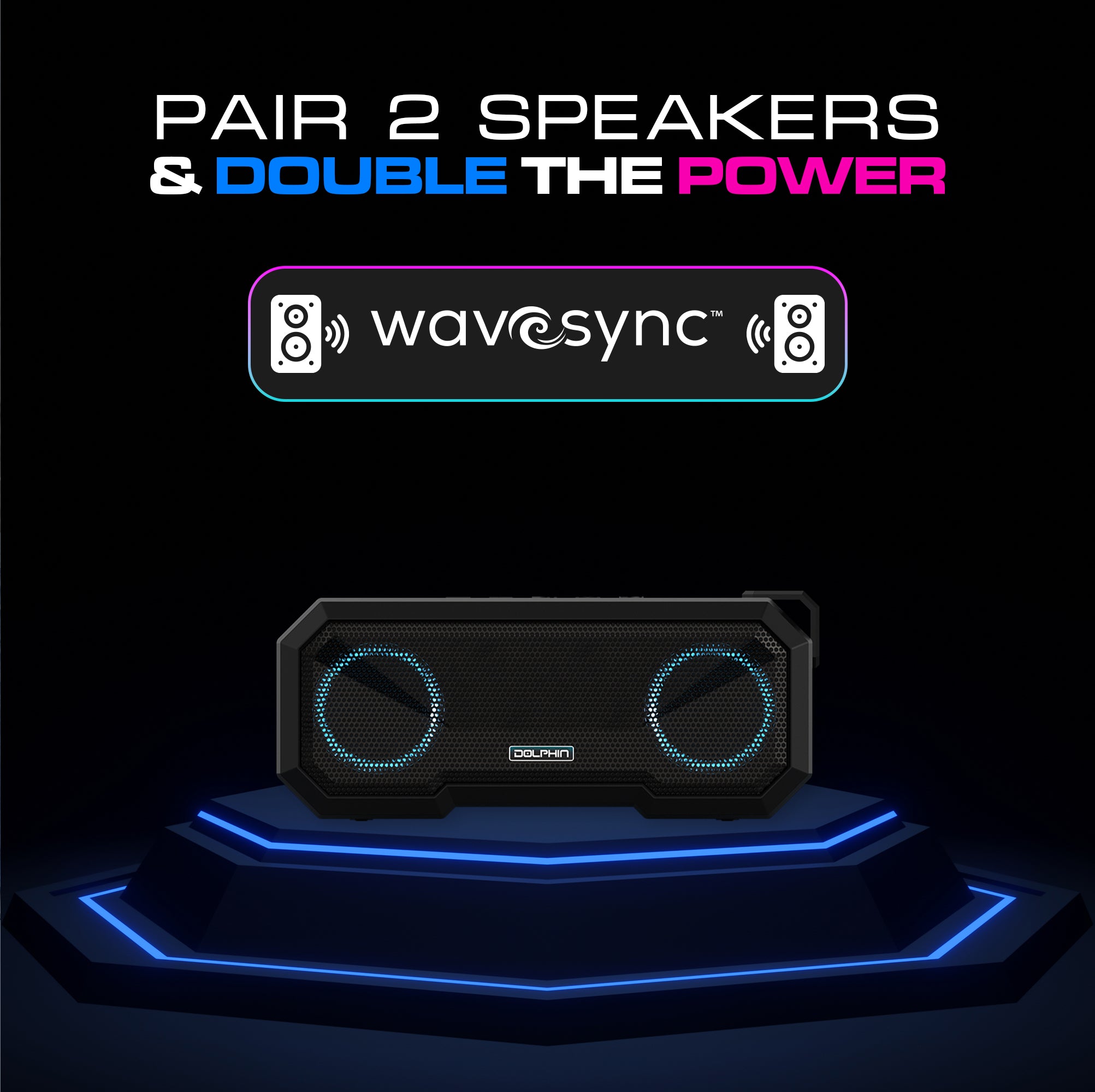 Dolphin DR-40 IPX7 Waterproof Bluetooth® Speaker with Lights - Top ElectrosSpeakersDR-40810059430877