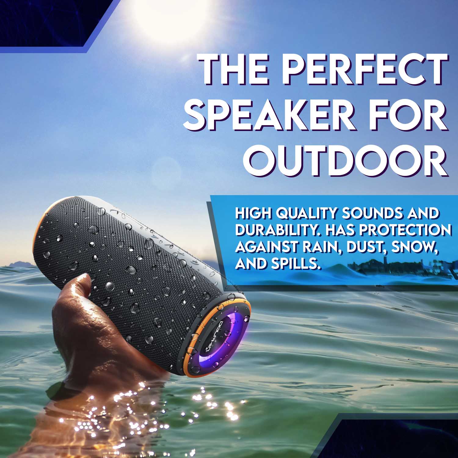Dolphin DR-60 DIVER SPORT™ Waterproof Bluetooth Speaker - Top ElectrosSpeakersDR-60810059431492