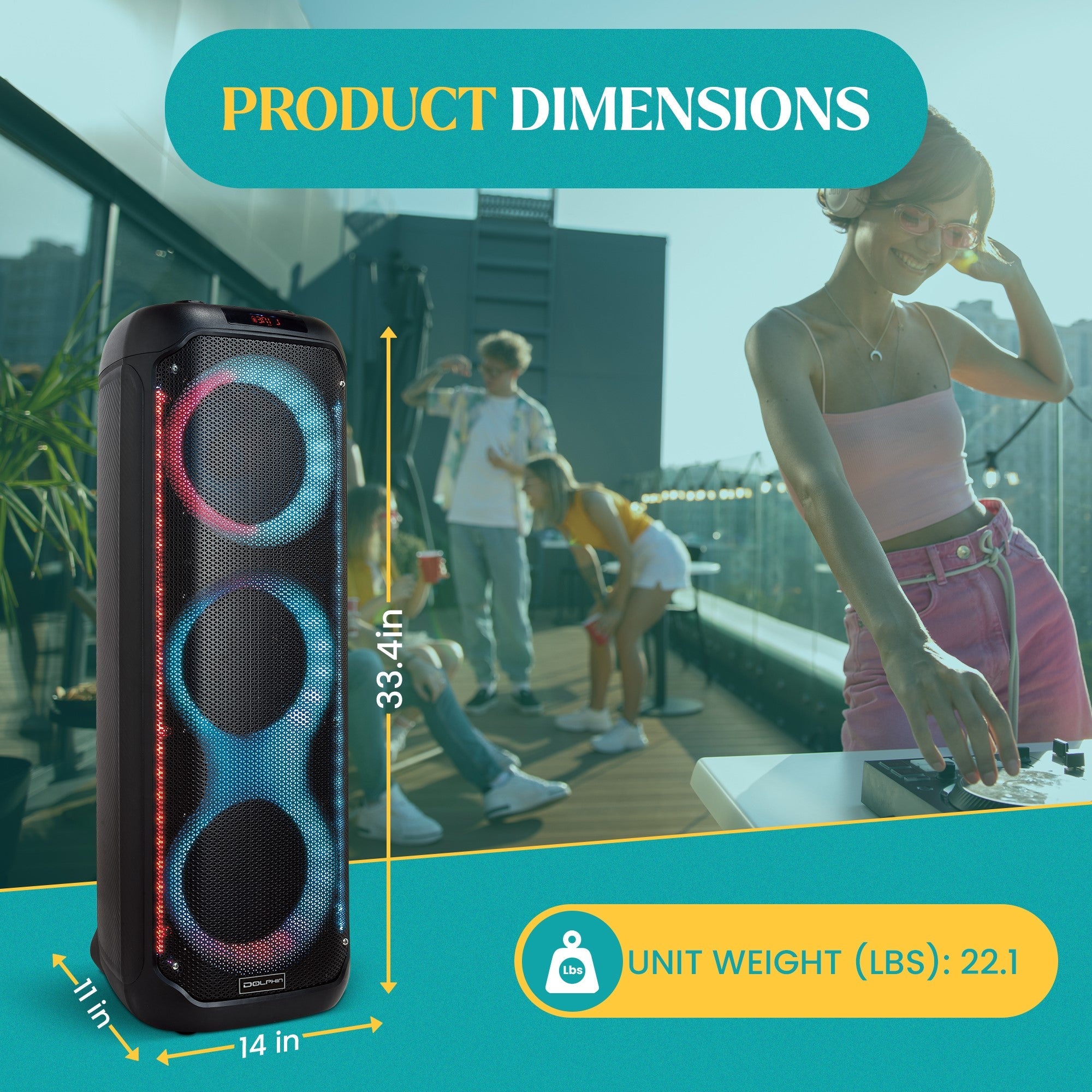 Dolphin KP-380 Triple 8” Portable Karaoke Speaker - Top ElectrosSpeakersKP-380810059431355