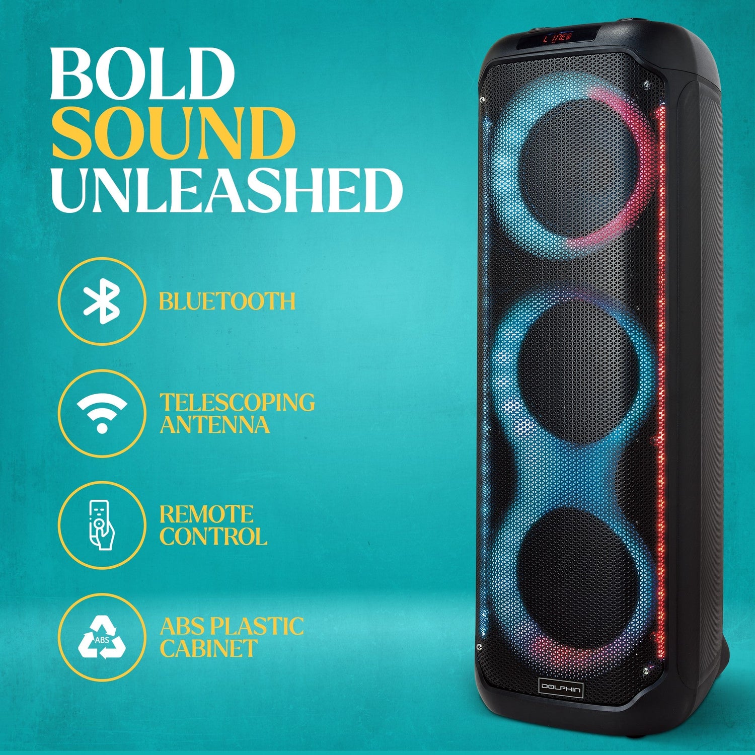 Dolphin KP-380 Triple 8” Portable Karaoke Speaker - Top ElectrosSpeakersKP-380810059431355