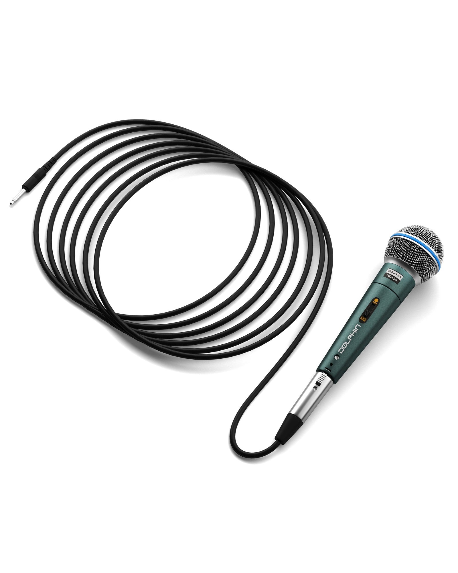 Dolphin MCX30 Karaoke Microphone, Handheld Dynamic Vocal Microphone for Speaker, Detachable 14ft XLR Cable, Mic Stand Clip, and Carry Case - Top ElectrosMicrophonesMCX30810059430235