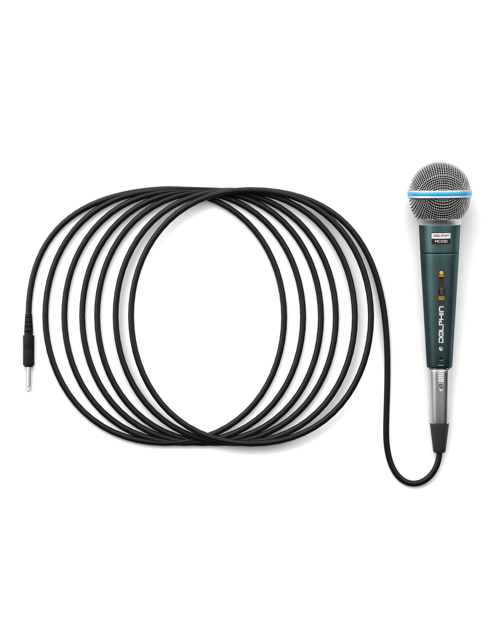 Dolphin MCX30 Karaoke Microphone, Handheld Dynamic Vocal Microphone for Speaker, Detachable 14ft XLR Cable, Mic Stand Clip, and Carry Case - Top ElectrosMicrophonesMCX30810059430235