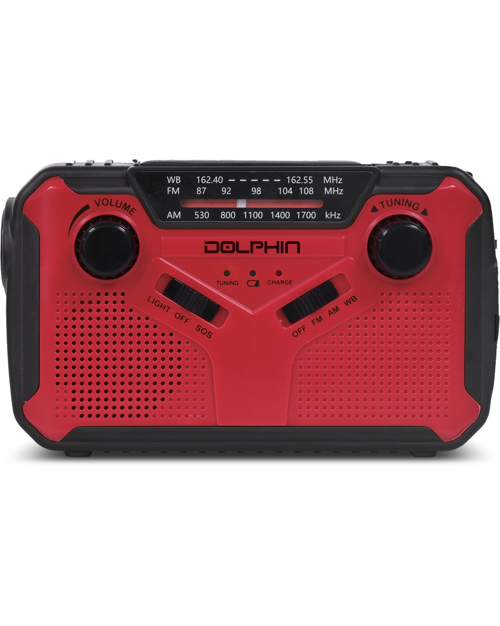 Dolphin R-100C DSP Emergency Radio with Hand Crank and Solar Power Charging - Top ElectrosRadioR-100C RED810059431102