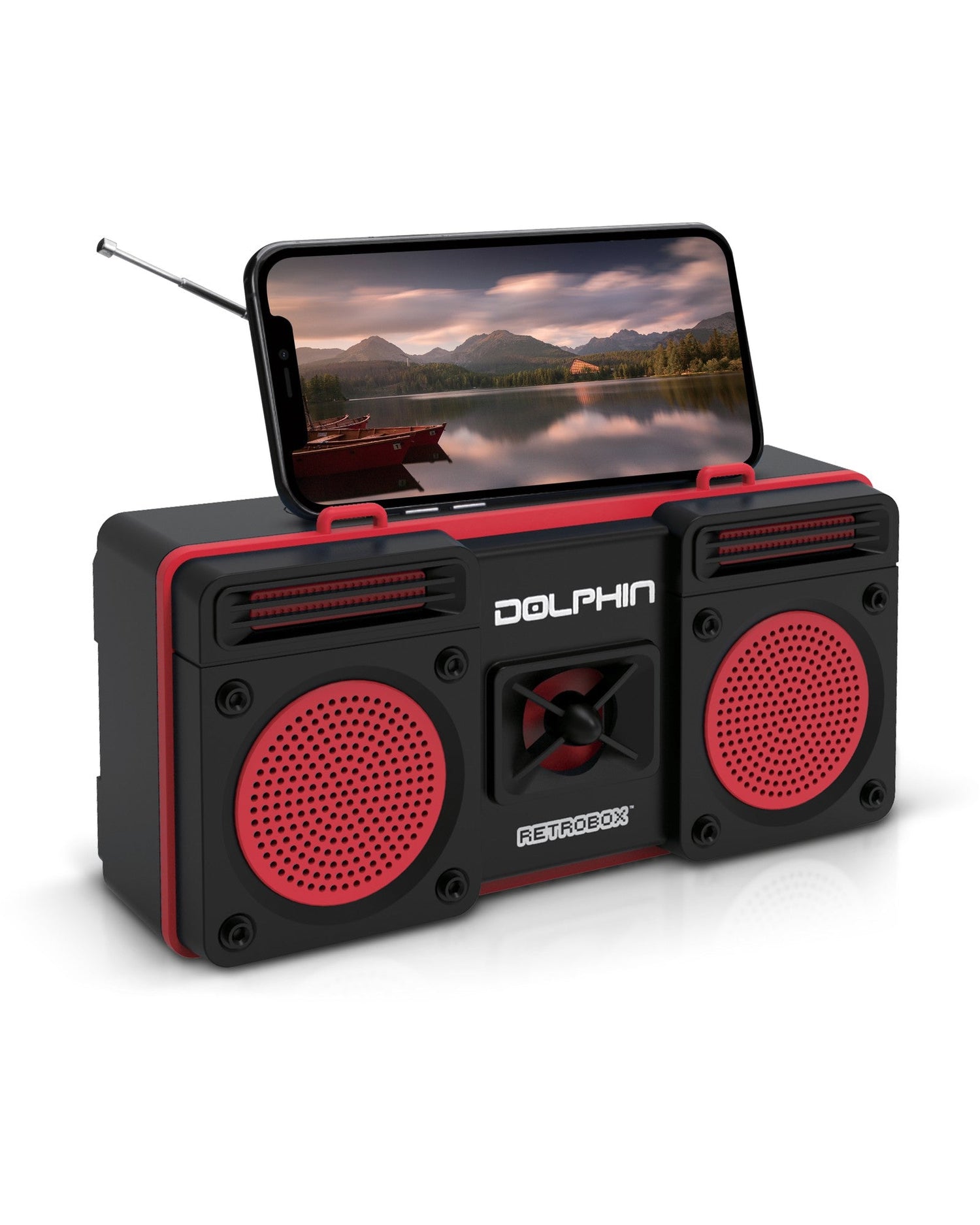 Dolphin RTX-20 Retrobox™ Portable Bluetooth Radio Choose from Colors - Top ElectrosRadioRTX-20 RED810059430907