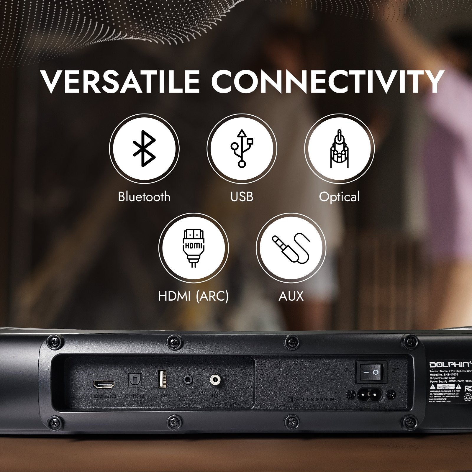 Dolphin SNB-1100S All-In-One Soundbar with Subwoofer, Loud with Deep Bass - Top ElectrosSpeakersSNB-1100S810059431461