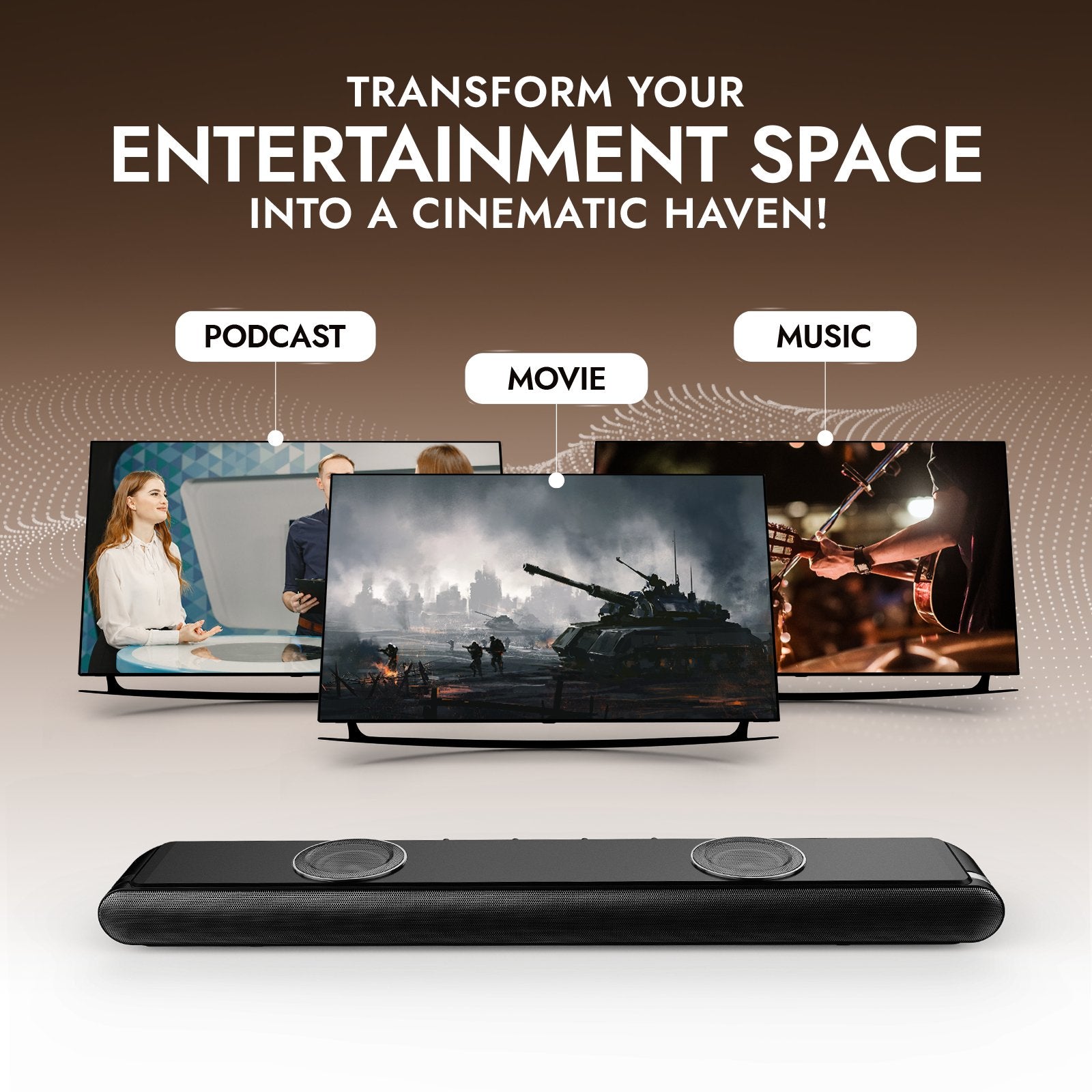 Dolphin SNB-1100S All-In-One Soundbar with Subwoofer, Loud with Deep Bass - Top ElectrosSpeakersSNB-1100S810059431461
